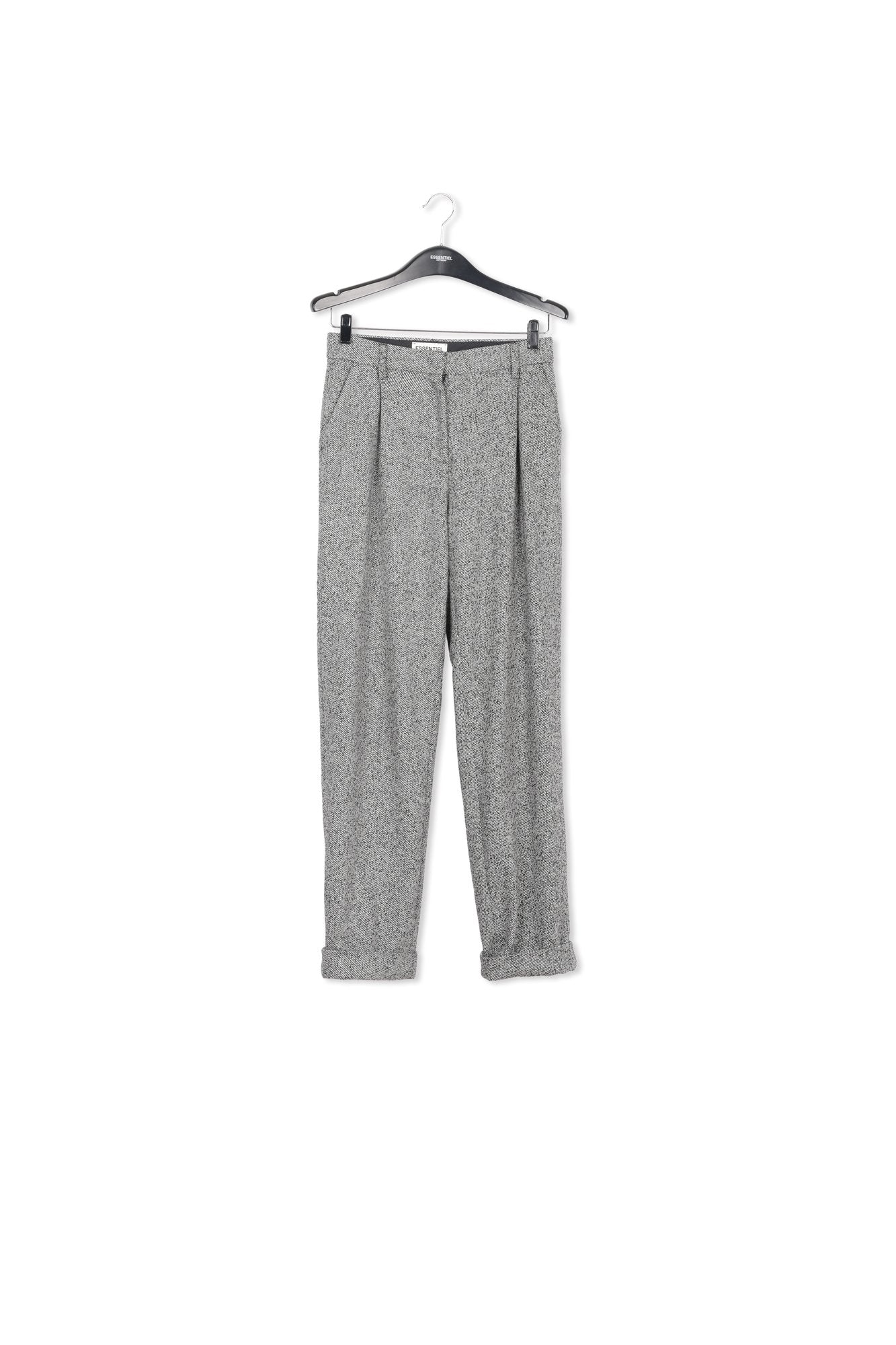 Grey mélange carrot-shaped pants RE—SSENTIEL | Essentiel second hand