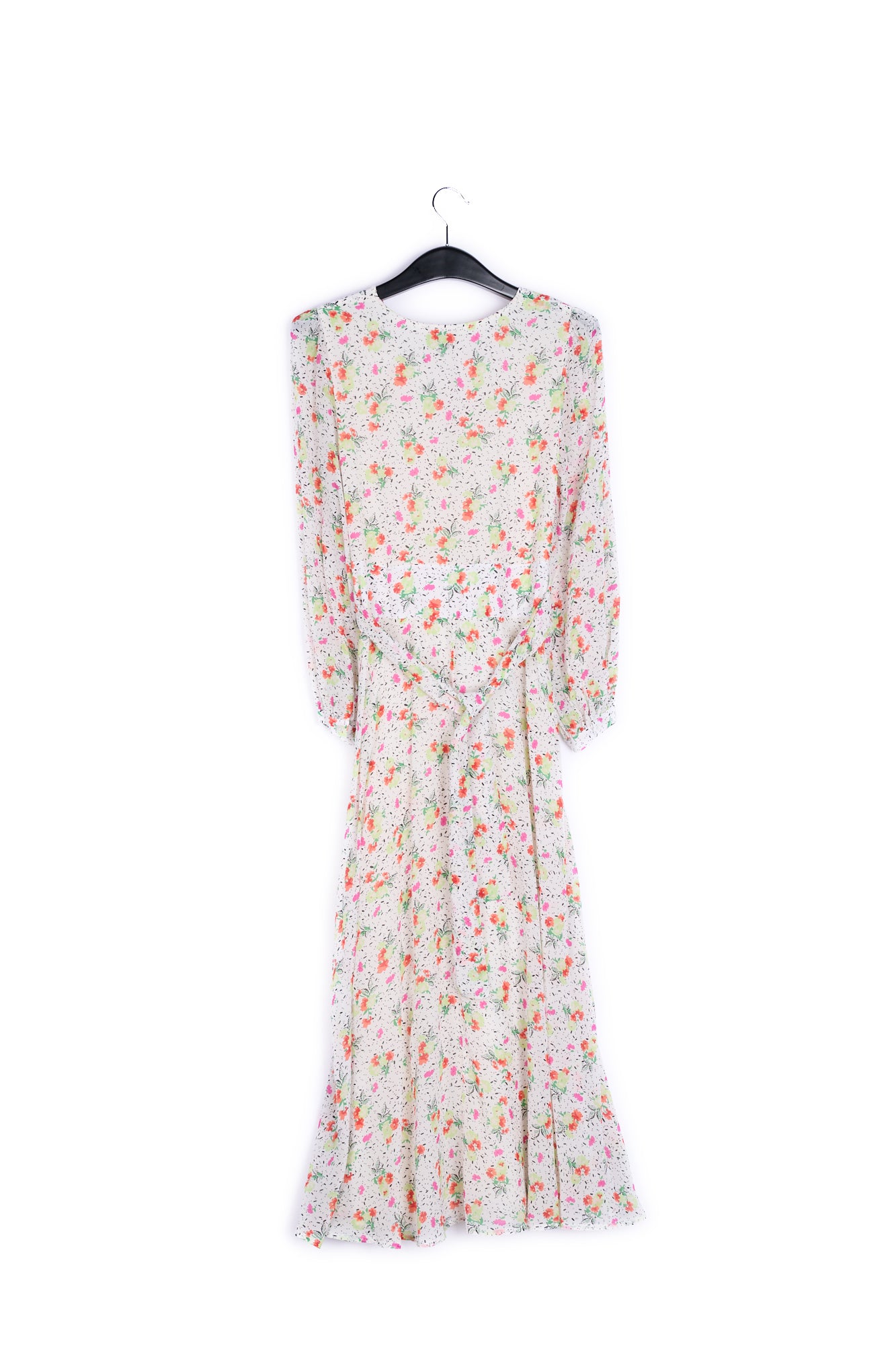 Robe maxi portefeuille blanc cassé à fleurs RE—SSENTIEL | Essentiel second hand