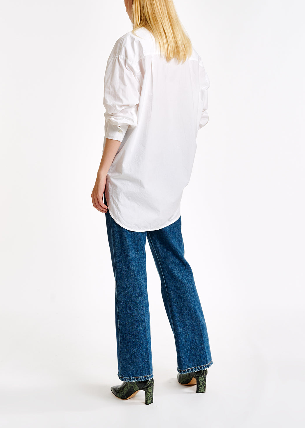 White poplin-cotton shirt with rhinestone-embellishment RE—SSENTIEL | Essentiel second hand