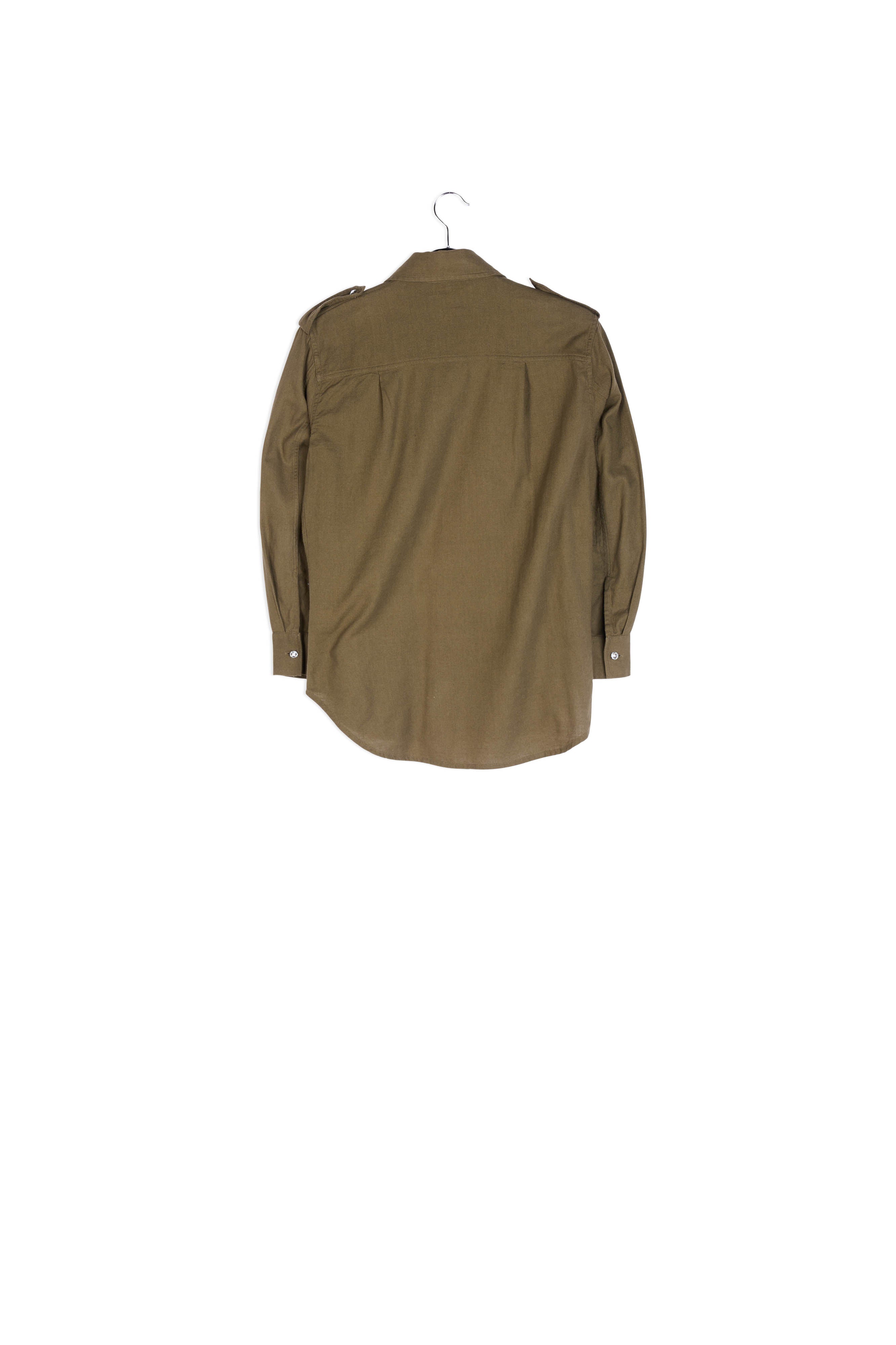 Chemise vert armé en coton mélangé avec strass RE—SSENTIEL | Essentiel second hand