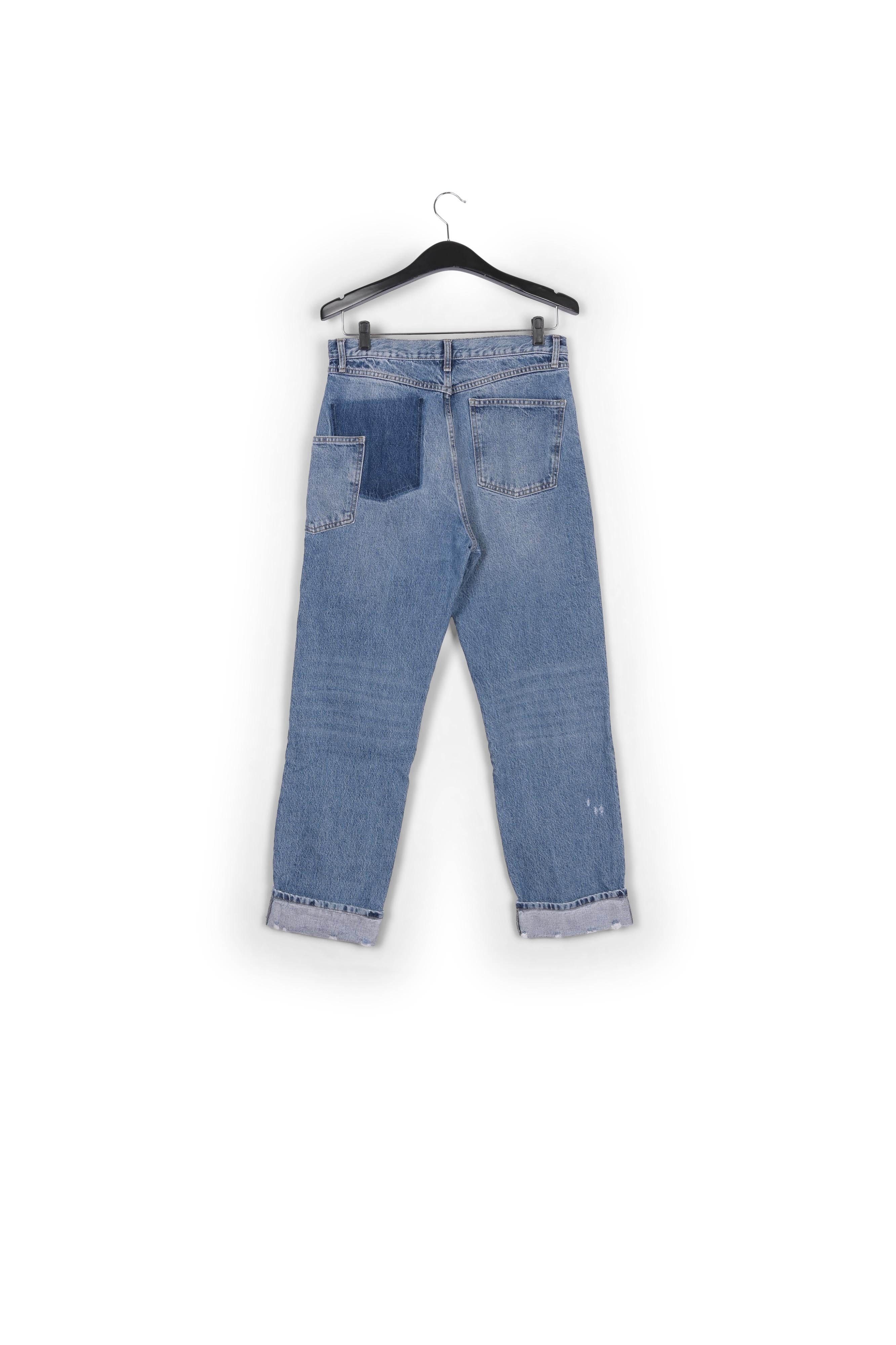 Jean bleu patchwork à effet délavé RE—SSENTIEL | Essentiel second hand