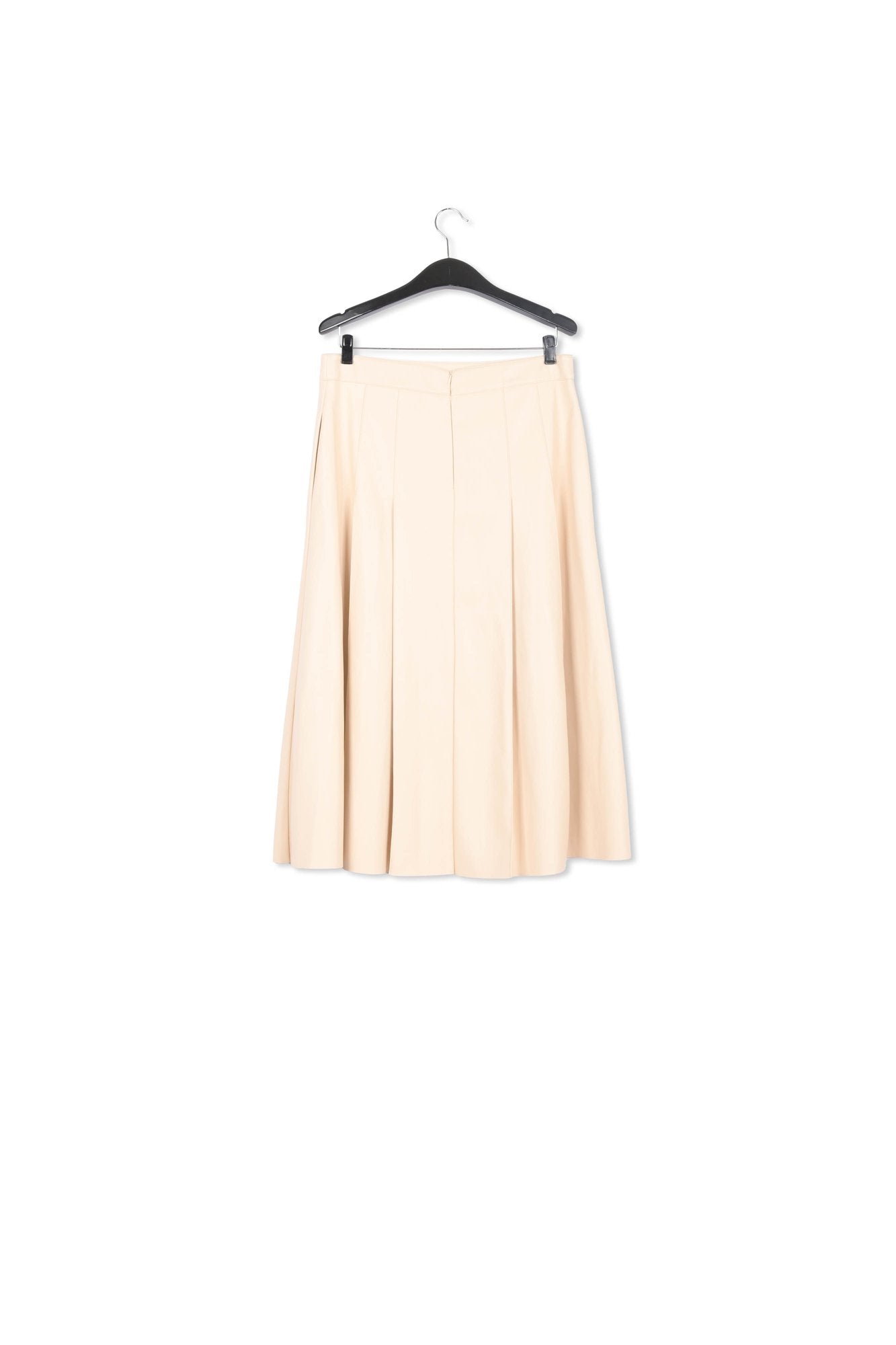 Ecru faux leather midi skirt RE—SSENTIEL | Essentiel second hand