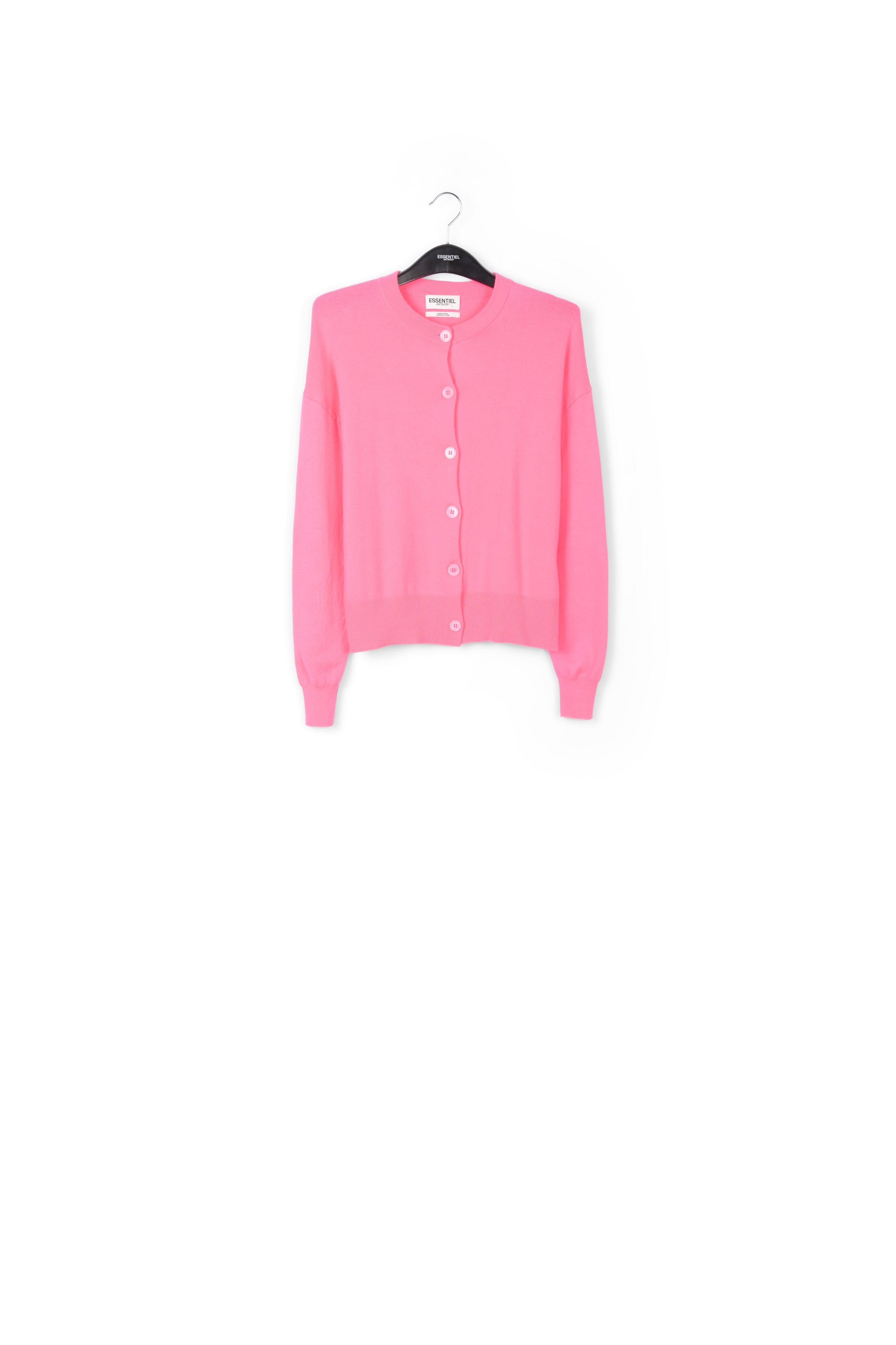 Neon pink fine-knit cardigan RE—SSENTIEL | Essentiel second hand