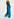 Blue and dark green leaf-print turtleneck top Faume - seconde main