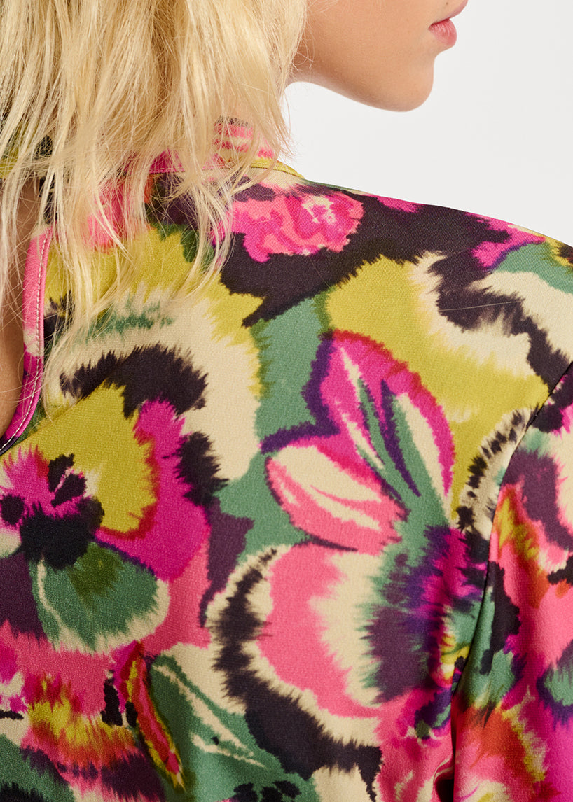 Multicolor floral-print mock neck top RE—SSENTIEL | Essentiel second hand
