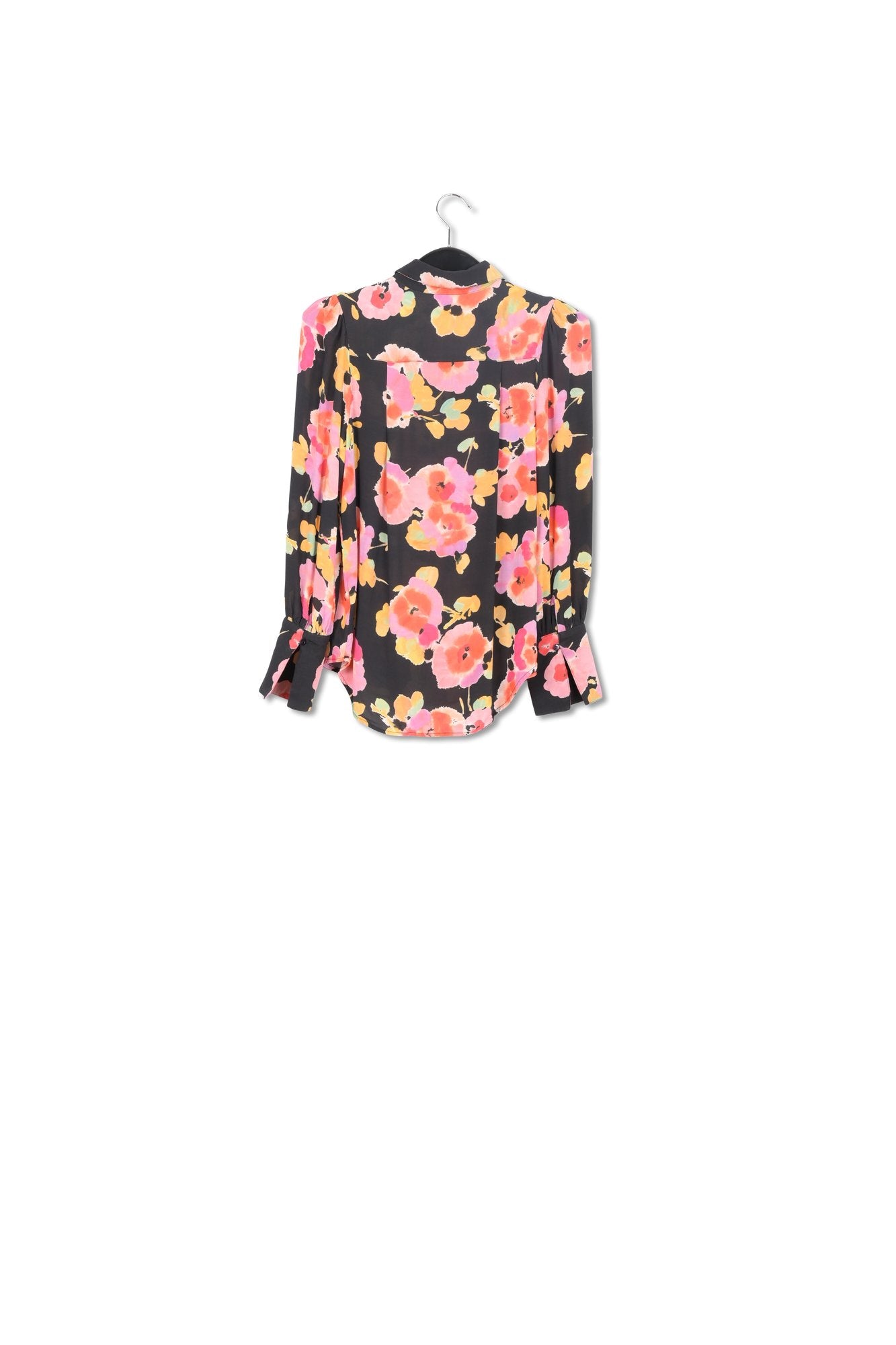 Zwart hemd met bloemenprint RE—SSENTIEL | Essentiel second hand