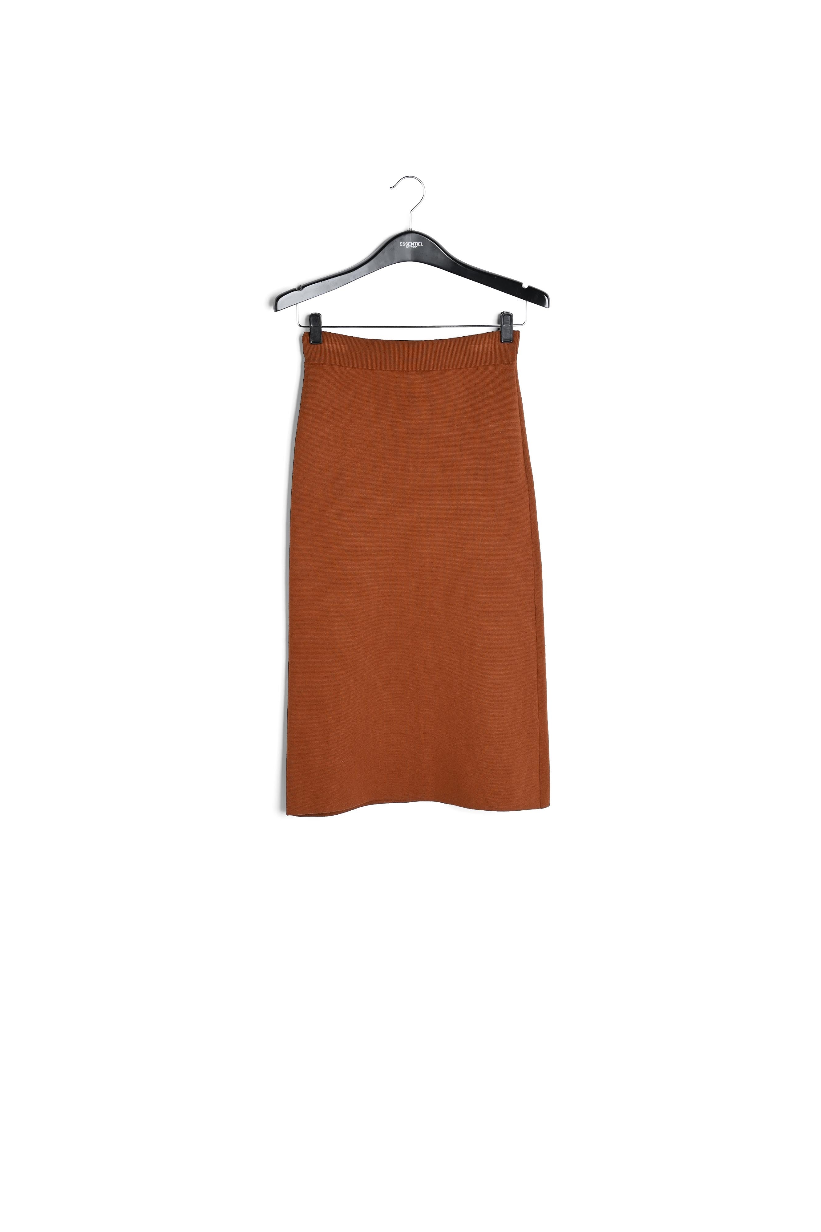 Jupe midi en tricot brun RE—SSENTIEL | Essentiel second hand