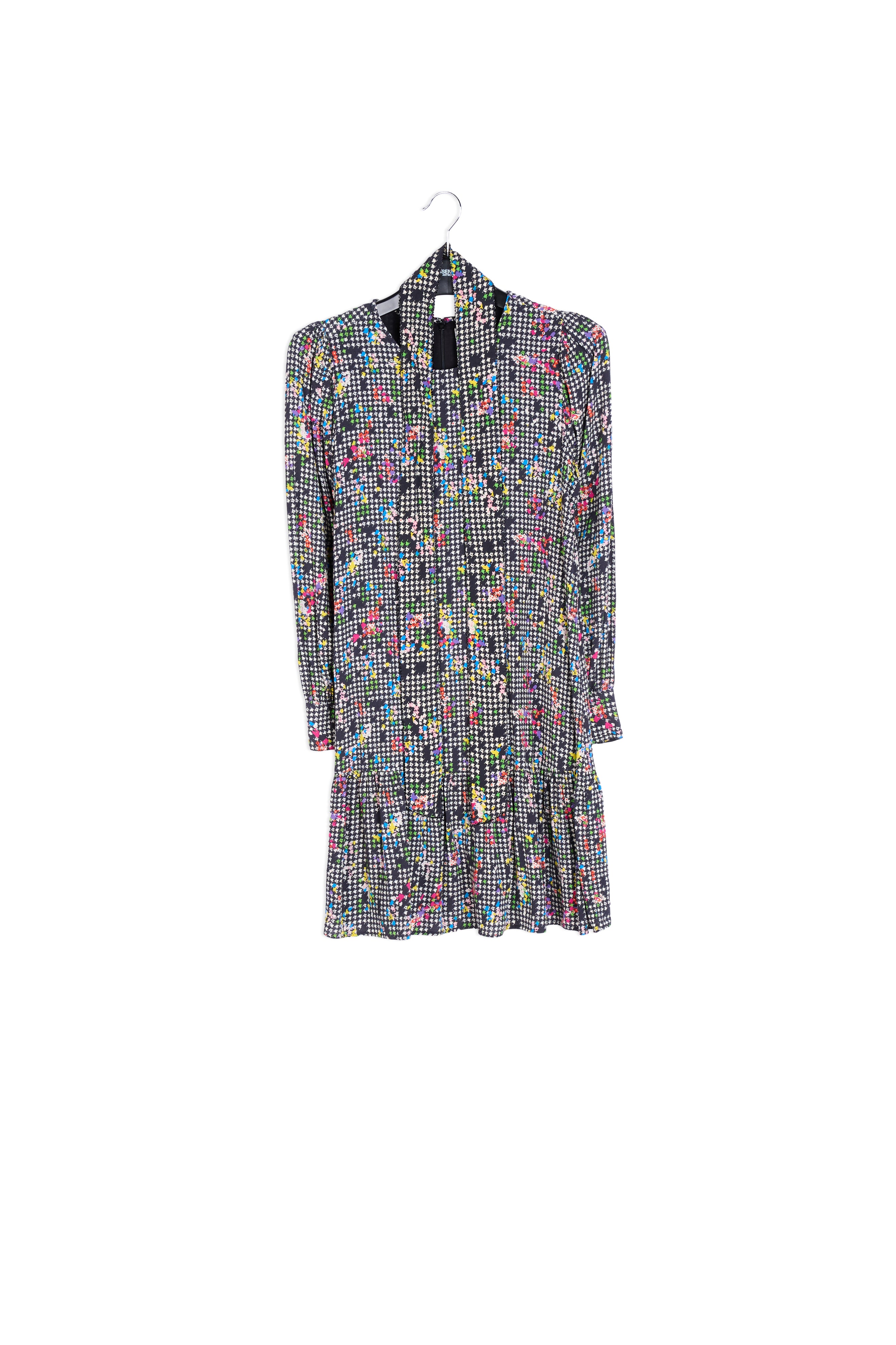 Black and white ruffled hem mini dress RE—SSENTIEL | Essentiel second hand