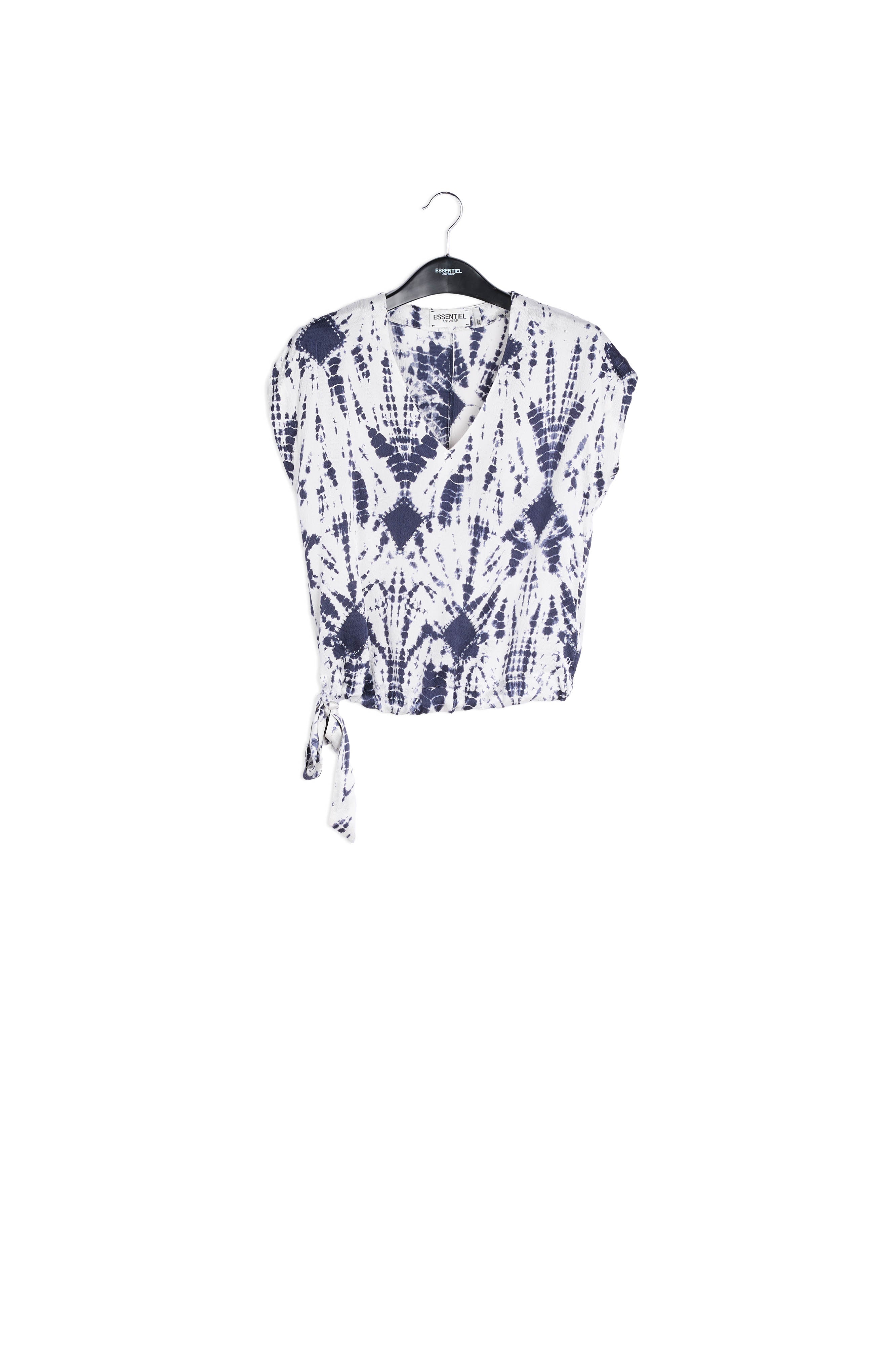 Off-white and green tie-dyed silk top RE—SSENTIEL | Essentiel second hand