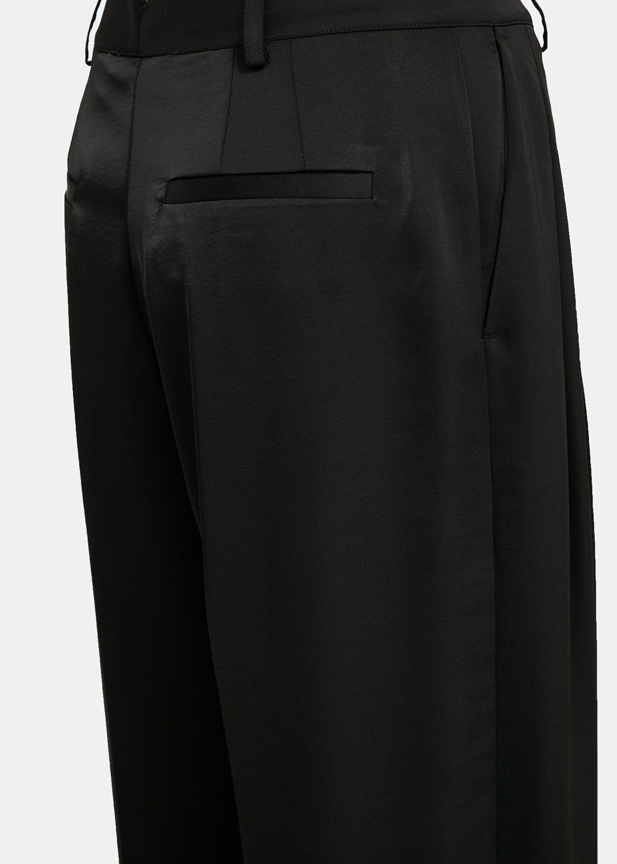 Black tapered-leg satin pants RE—SSENTIEL | Essentiel second hand