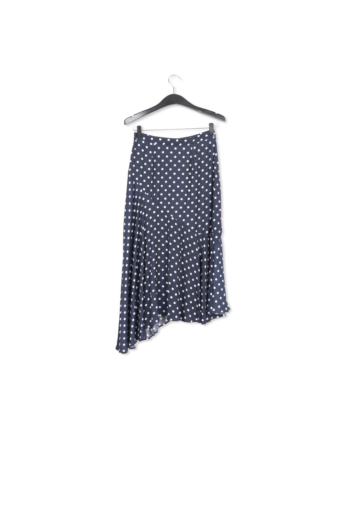Dark blue polka dot midi skirt RE—SSENTIEL | Essentiel second hand