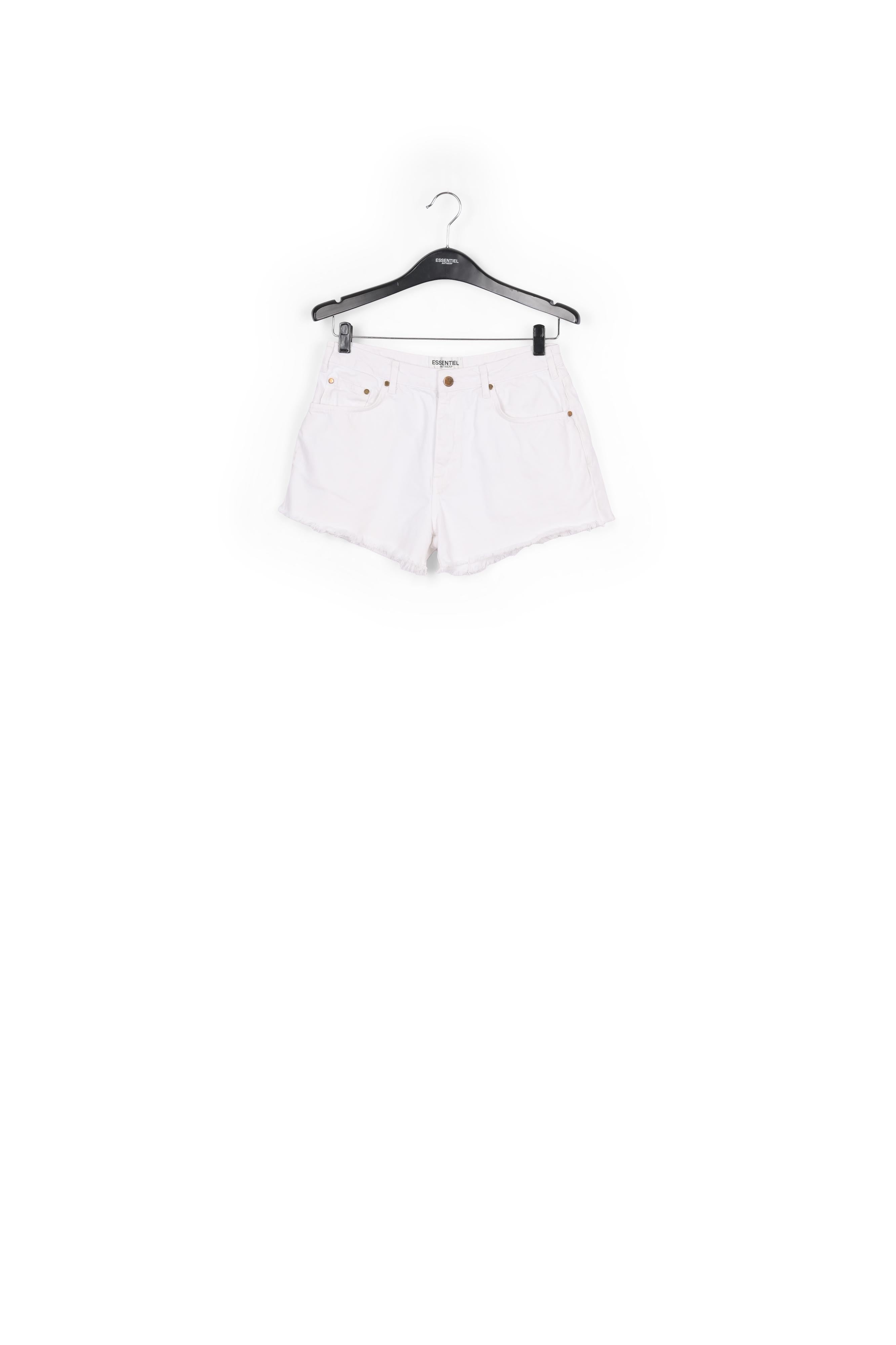 Off-white frayed denim shorts RE—SSENTIEL | Essentiel second hand