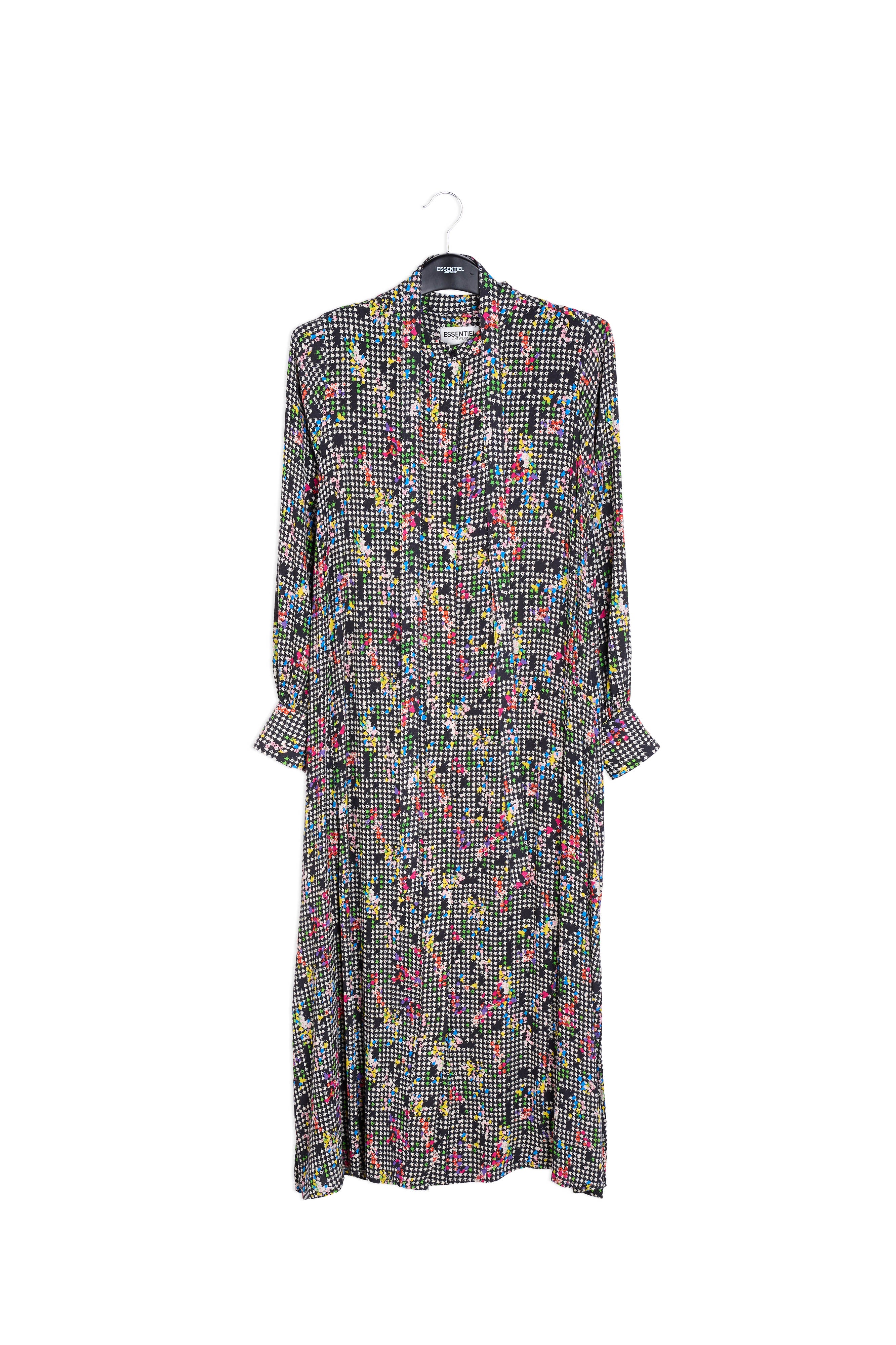 Black and white houndstooth shirt dress RE—SSENTIEL | Essentiel second hand