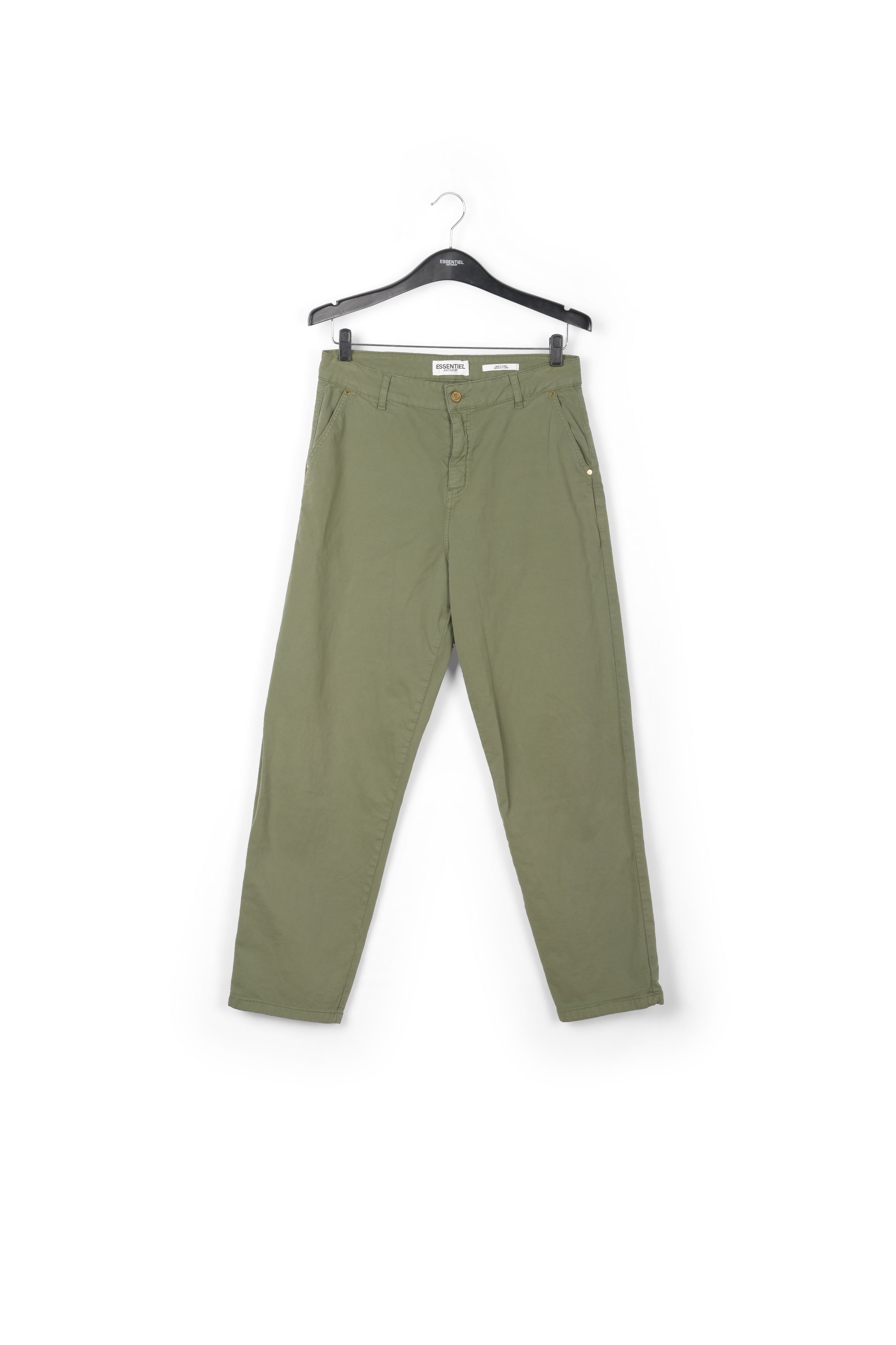Moss green high-waisted trousers RE—SSENTIEL | Essentiel second hand