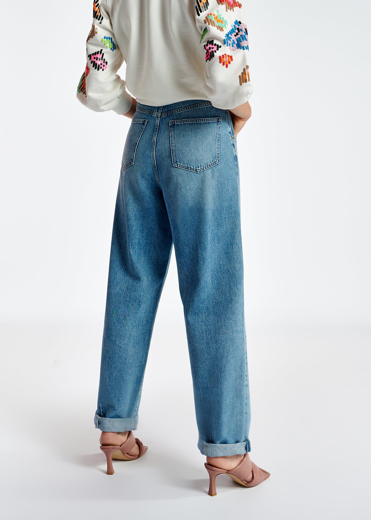 Blue high-waisted tapered jeans RE—SSENTIEL | Essentiel second hand