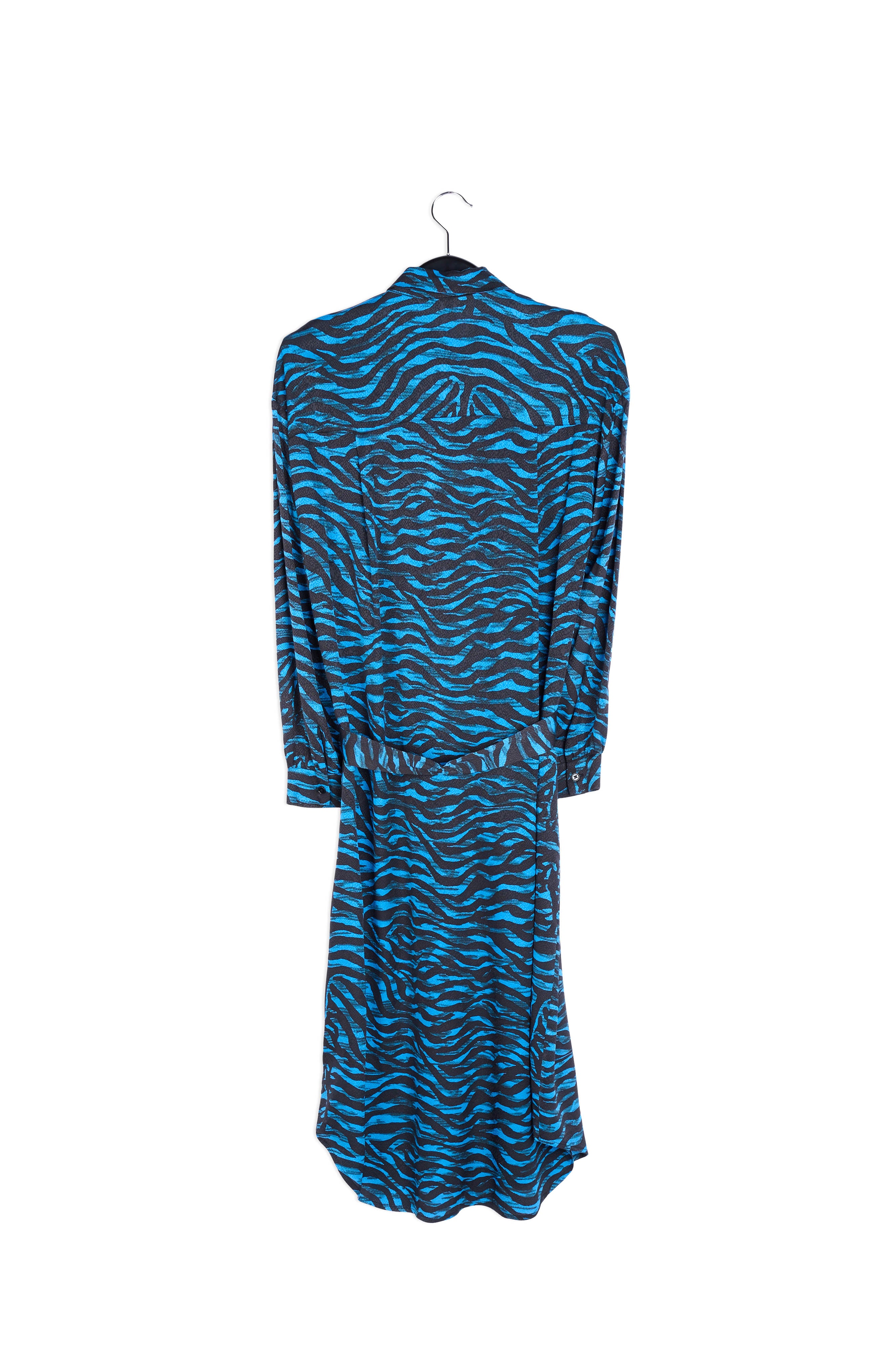 Green and black zebra print midi shirt dress RE—SSENTIEL | Essentiel second hand