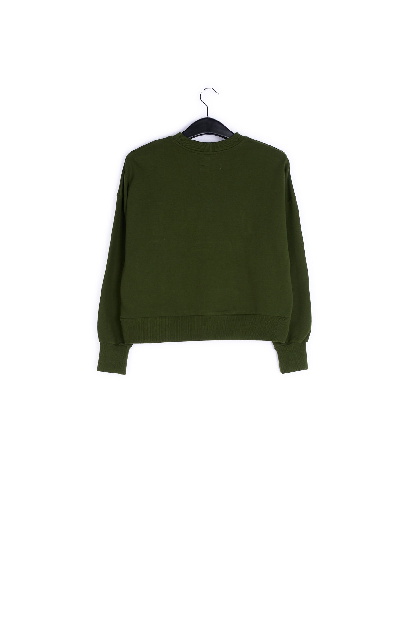 Dark green boxy sweatshirt with sequin details RE—SSENTIEL | Essentiel second hand