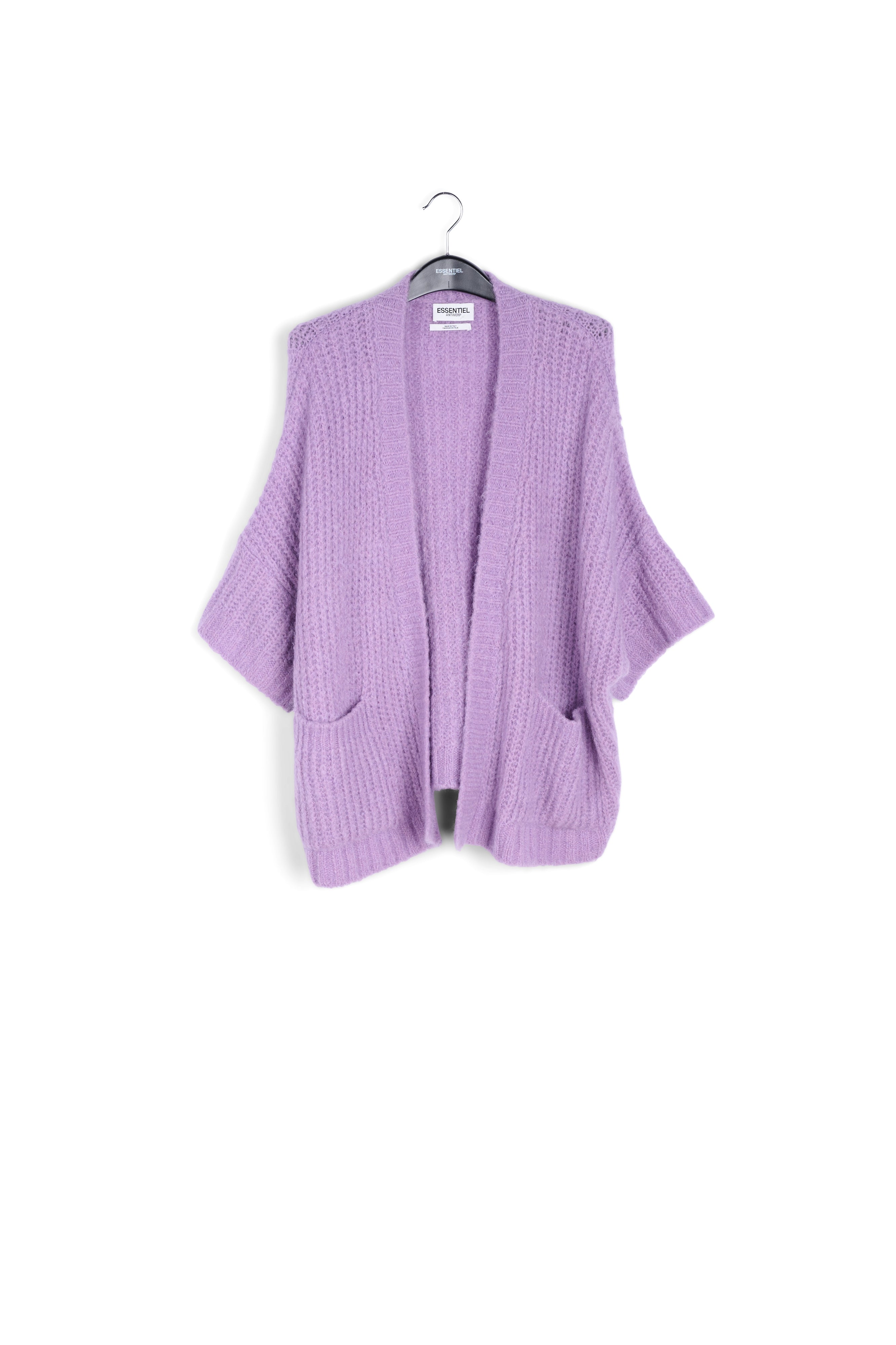 Mauve boxy cut cardigan RE—SSENTIEL | Essentiel second hand