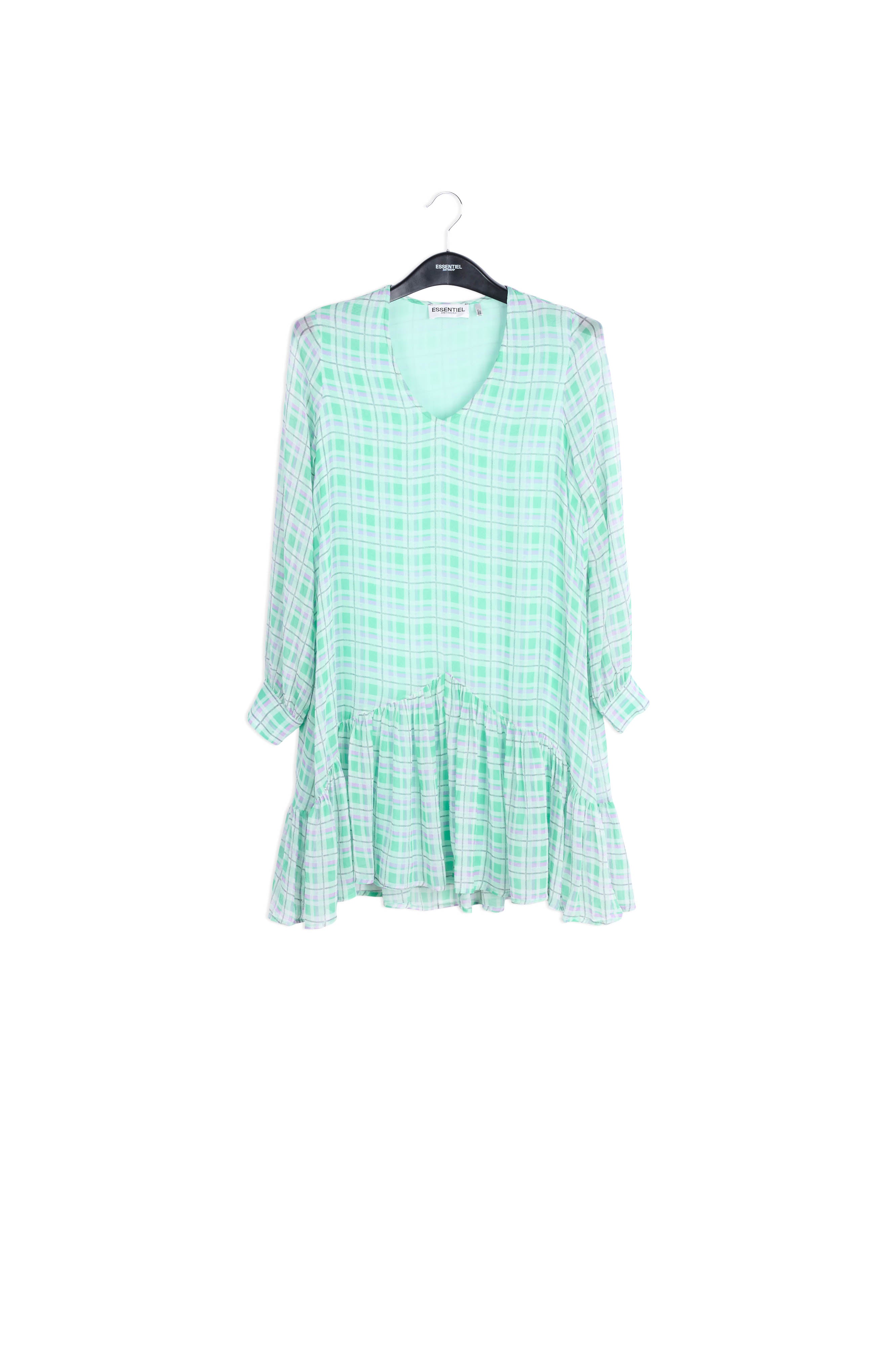 Green and lilac check mini dress RE—SSENTIEL | Essentiel second hand