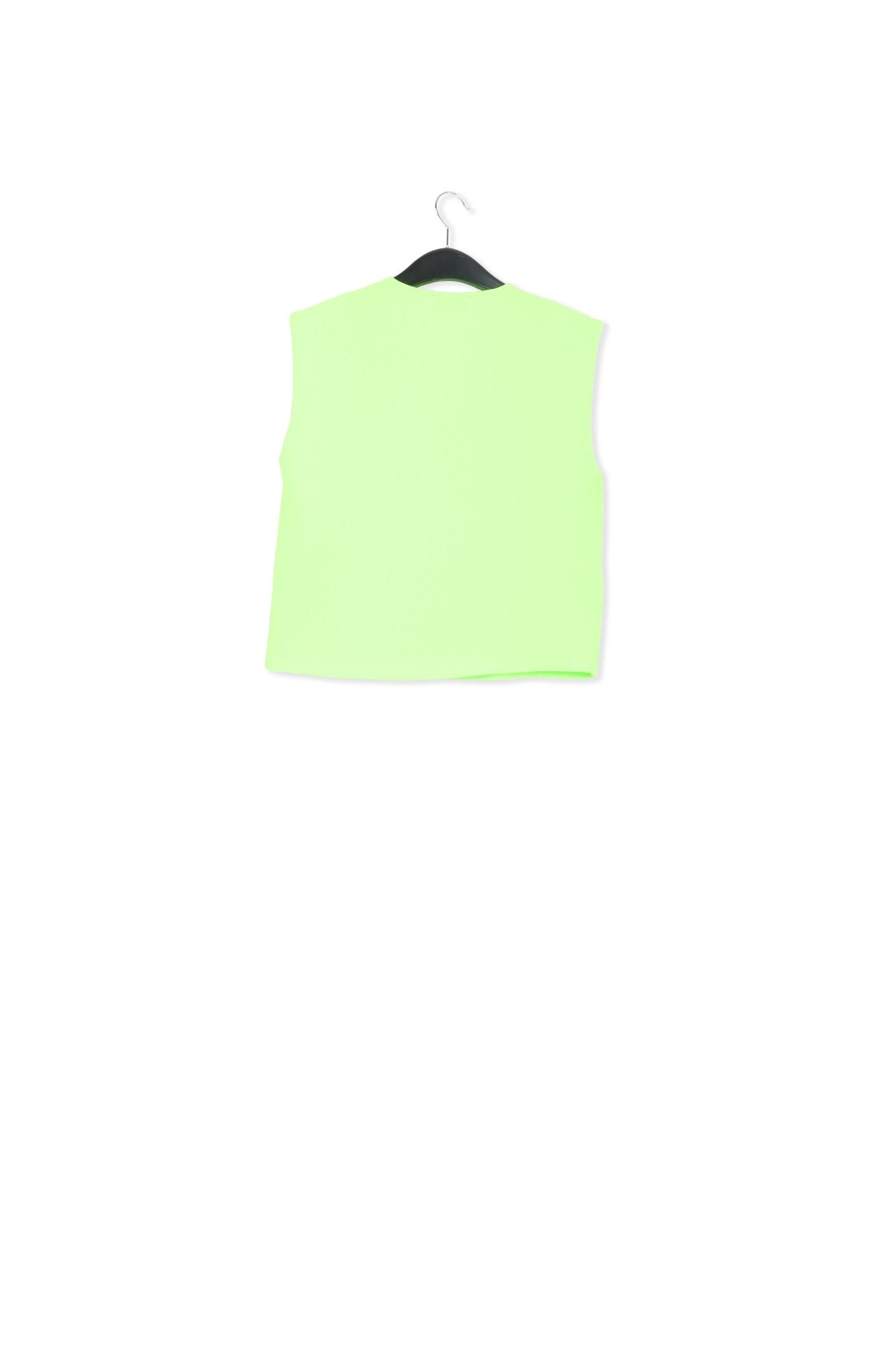 Fluogroene mouwloze top met V-hals RE—SSENTIEL | Essentiel second hand