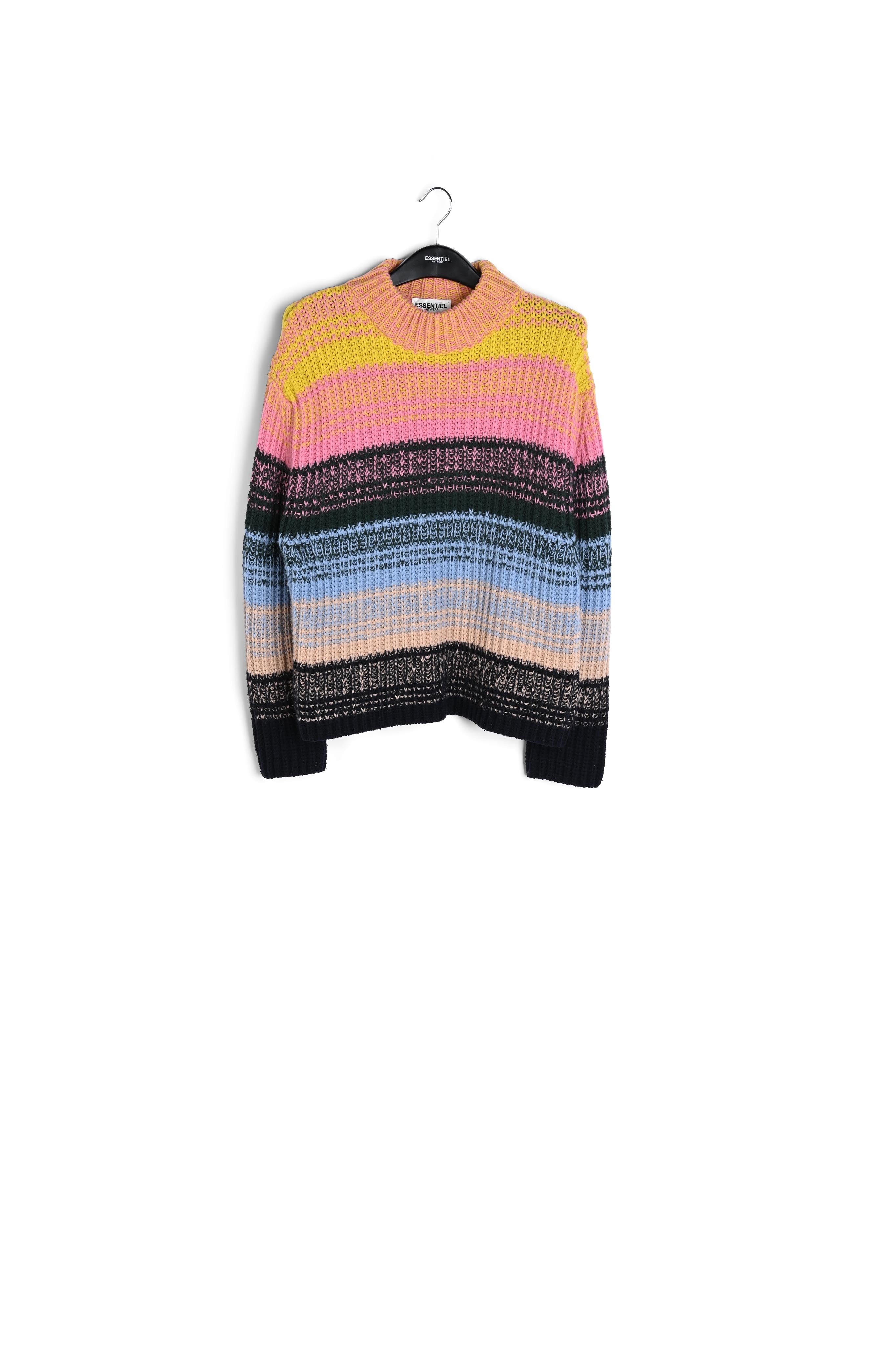 Multicolored ribbed wool-blend sweater RE—SSENTIEL | Essentiel second hand