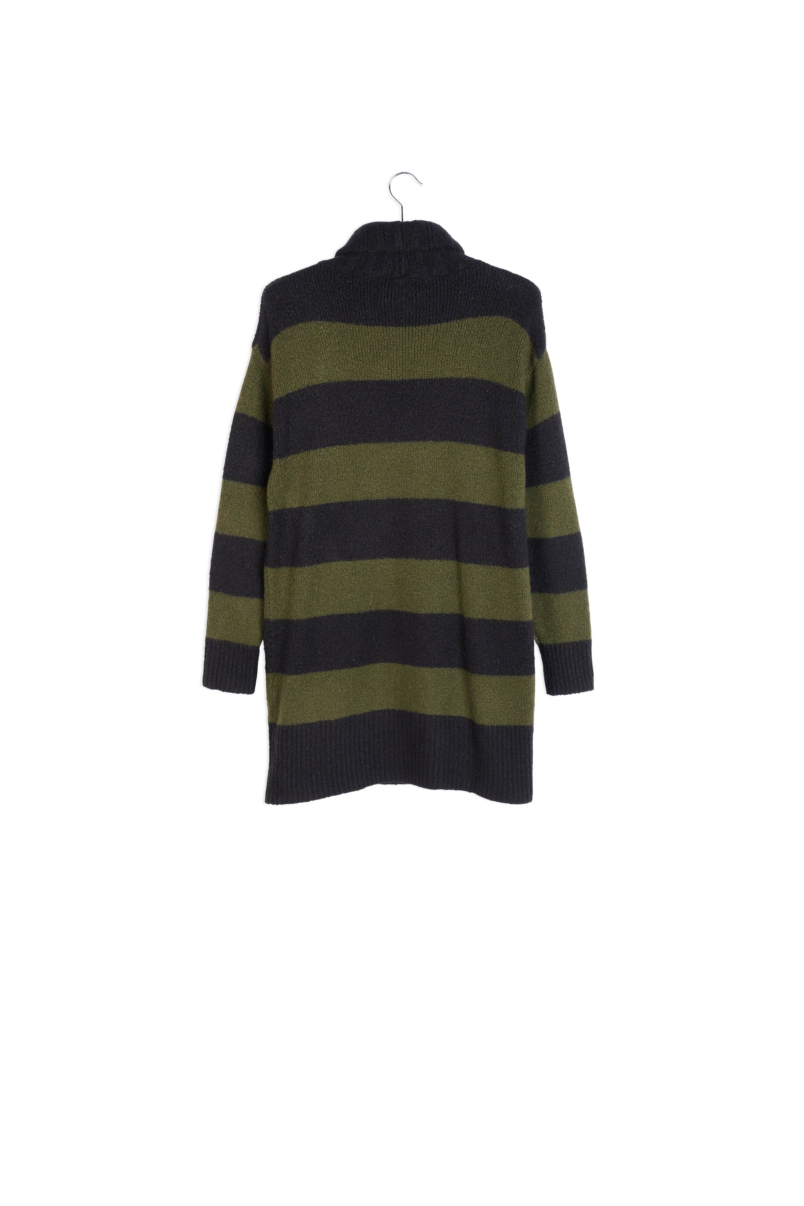 Green and black striped turtleneck dress RE—SSENTIEL | Essentiel second hand