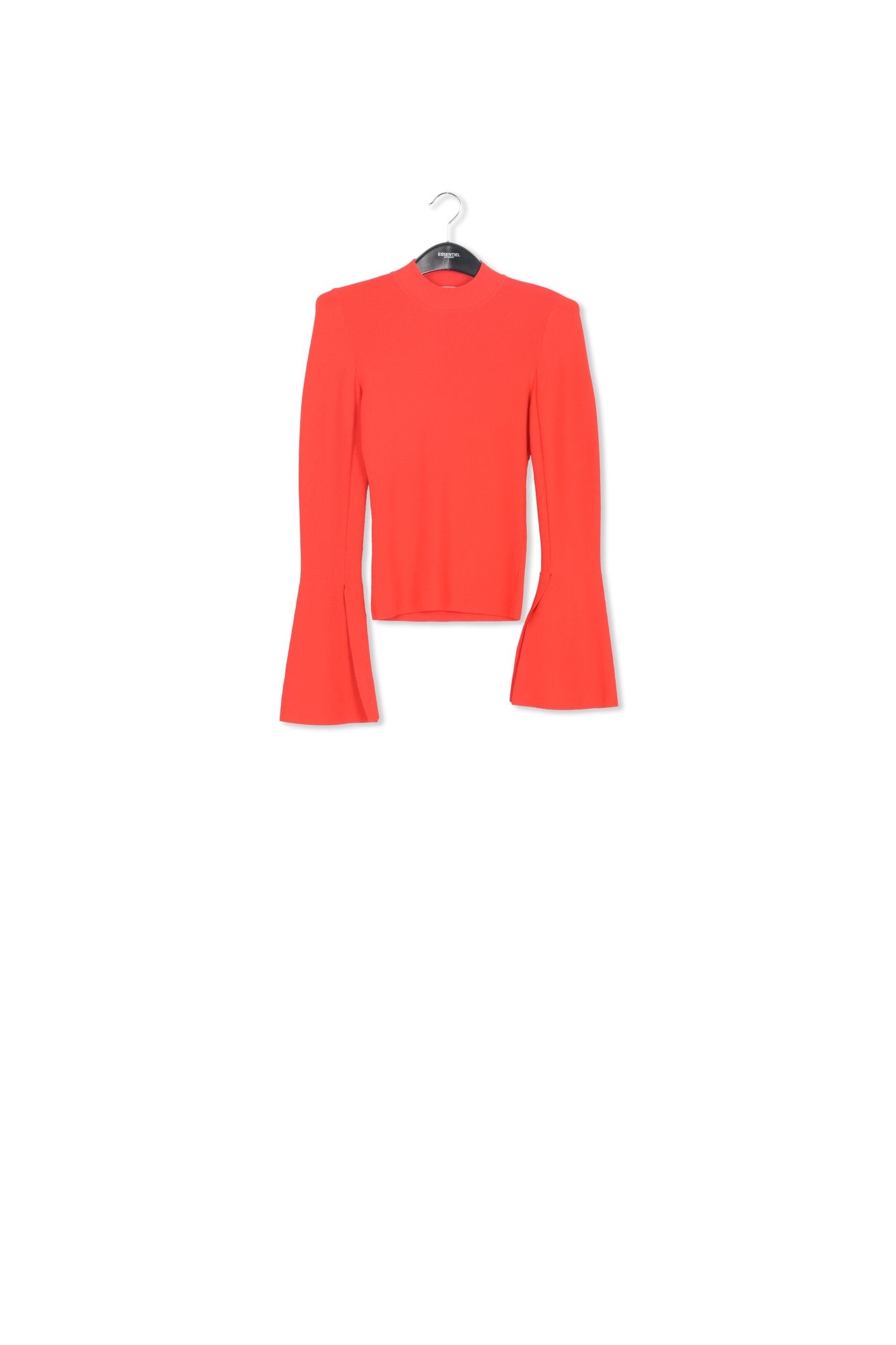 Orange slim-fit knit sweater with trumpet sleeves RE—SSENTIEL | Essentiel second hand