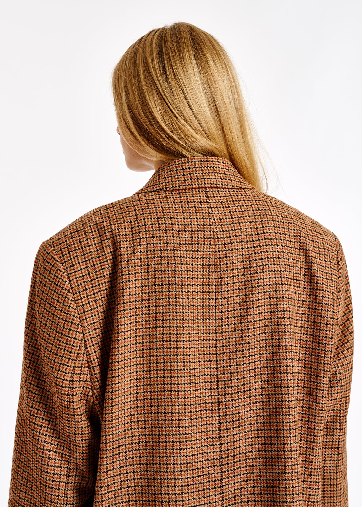 Brown check oversized-fit blazer RE—SSENTIEL | Essentiel second hand
