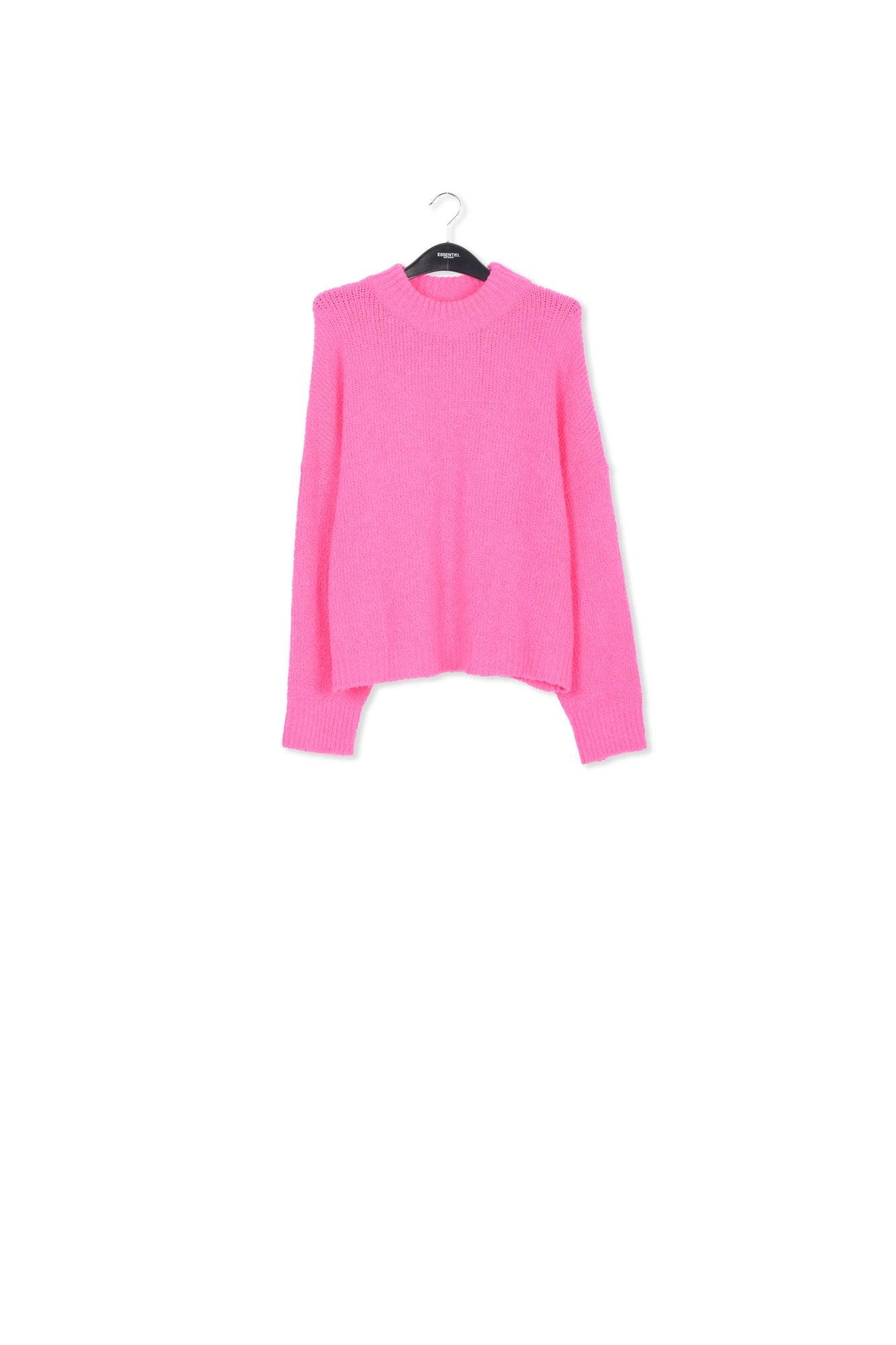 Neon pink chunky knit sweater RE—SSENTIEL | Essentiel second hand