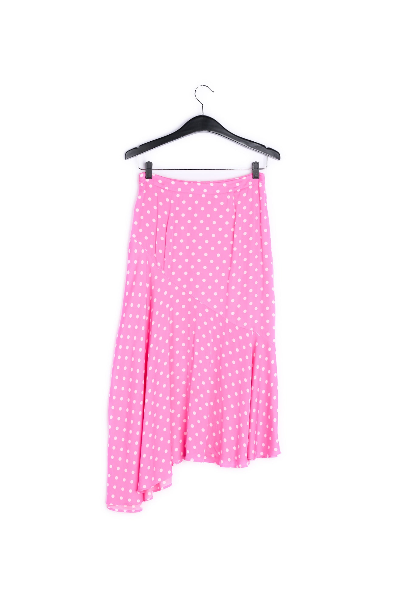 Neon pink polka dot midi skirt RE—SSENTIEL | Essentiel second hand