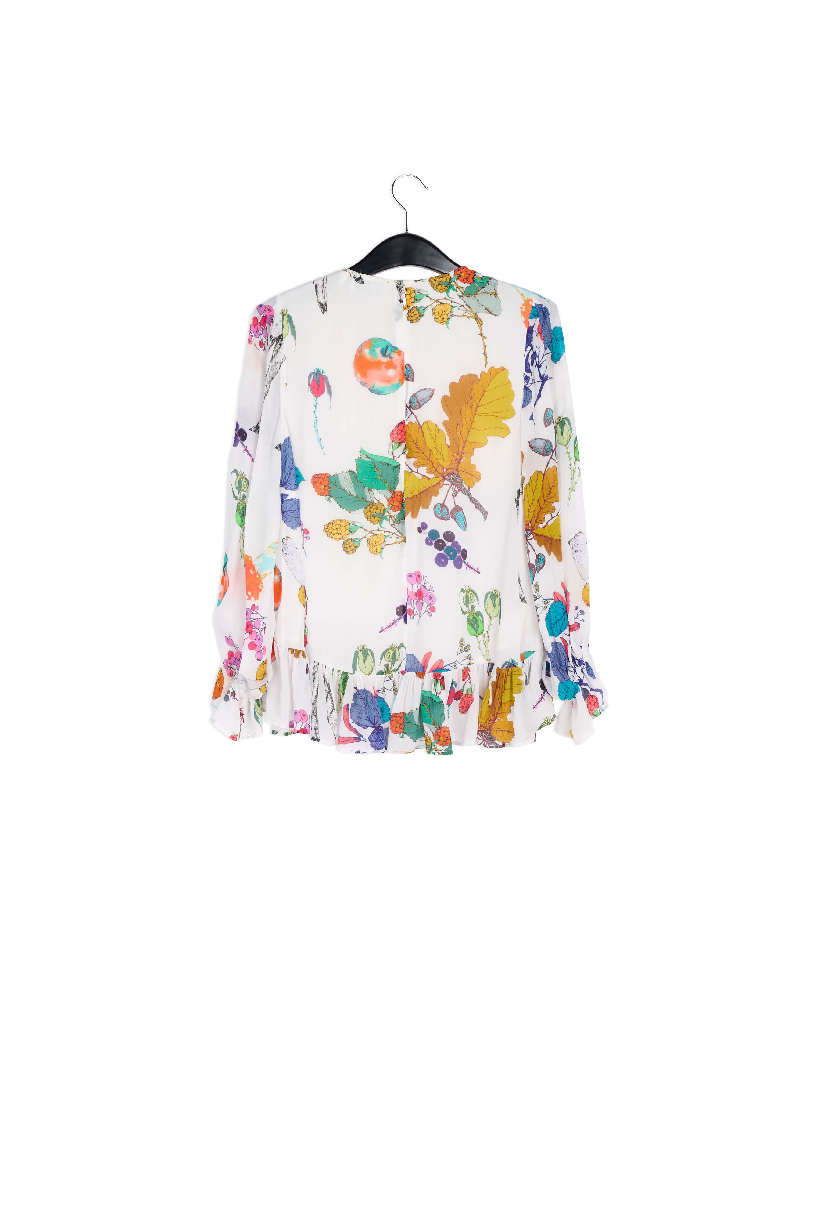 Blouse à imprimé nature sur fond blanc cassé RE—SSENTIEL | Essentiel second hand