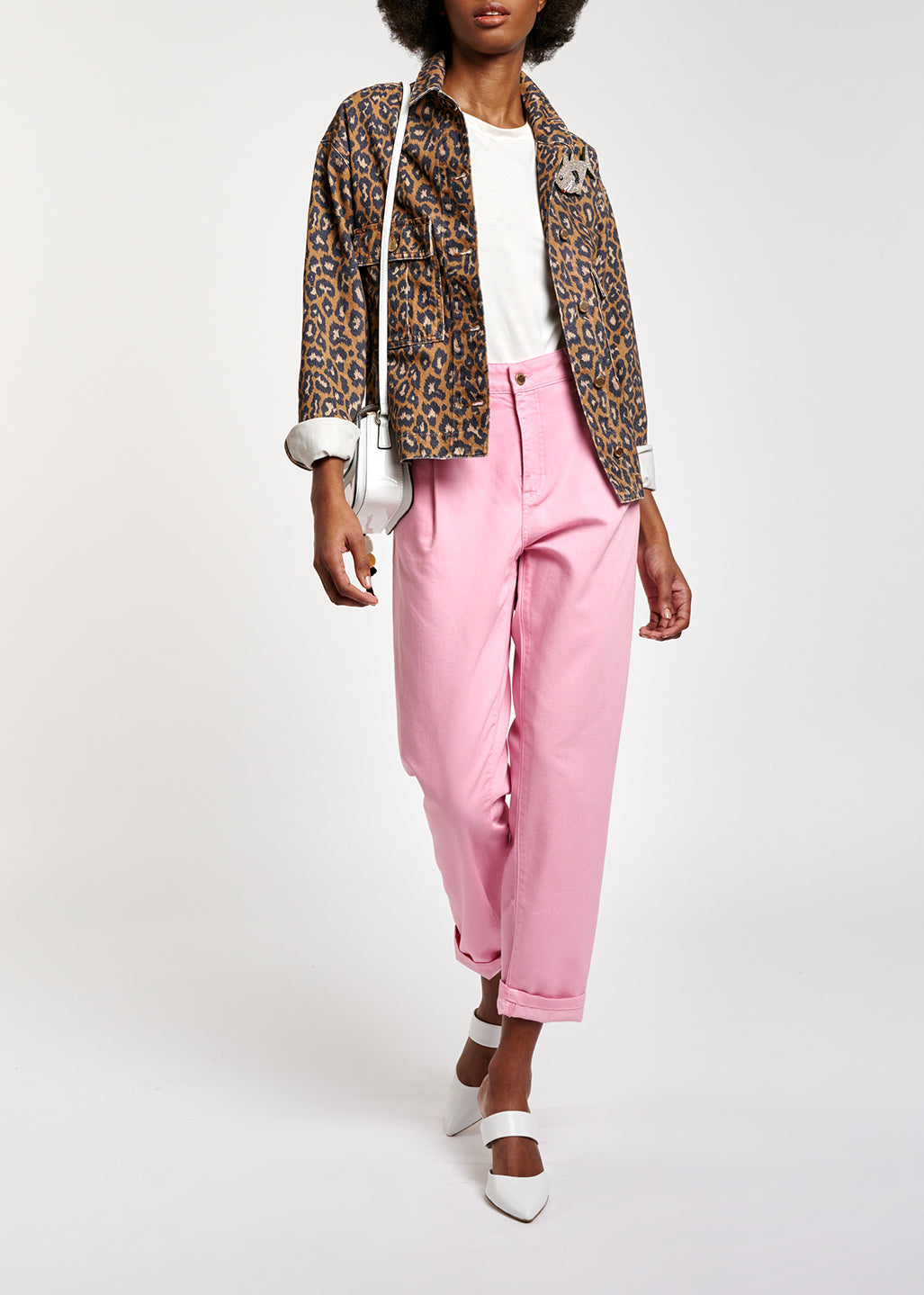 Light pink loose-fit denim pants RE—SSENTIEL | Essentiel second hand