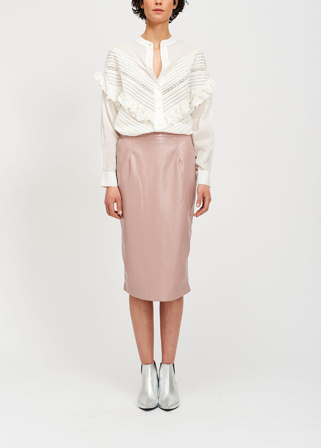 Ruffled off white shirt RE—SSENTIEL | Essentiel second hand