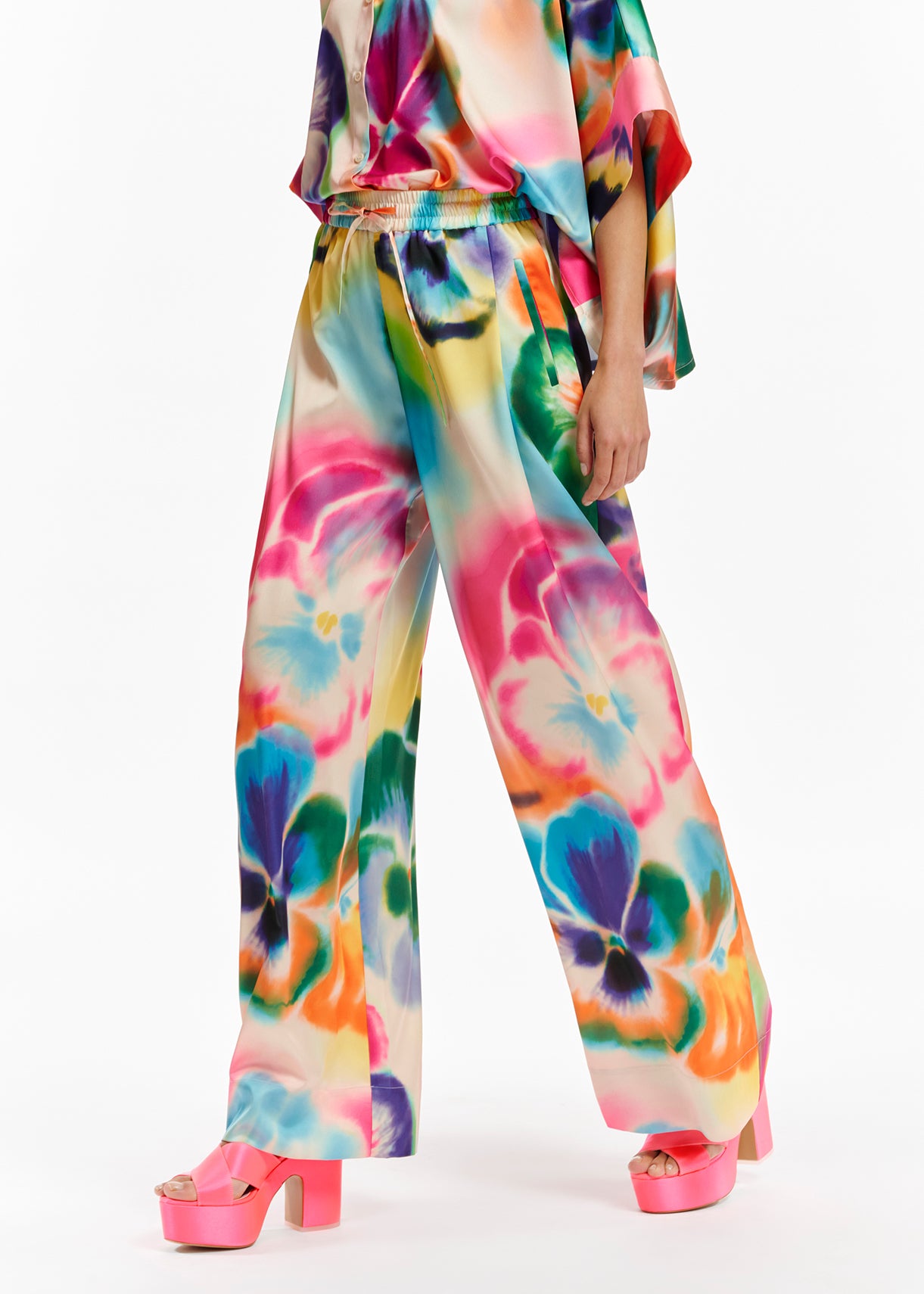 Multicolor floral print wide-leg pants RE—SSENTIEL | Essentiel second hand