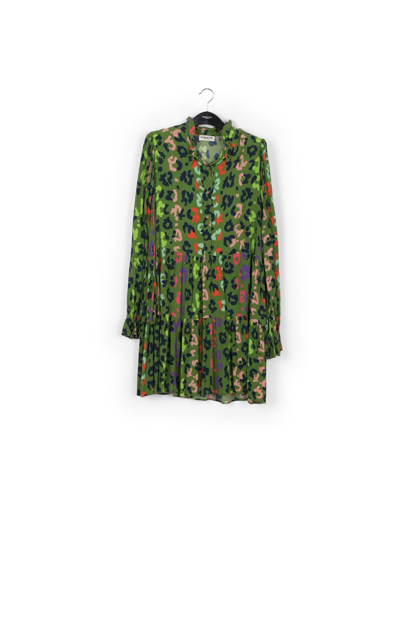 Green leopard print mini dress RE—SSENTIEL | Essentiel second hand