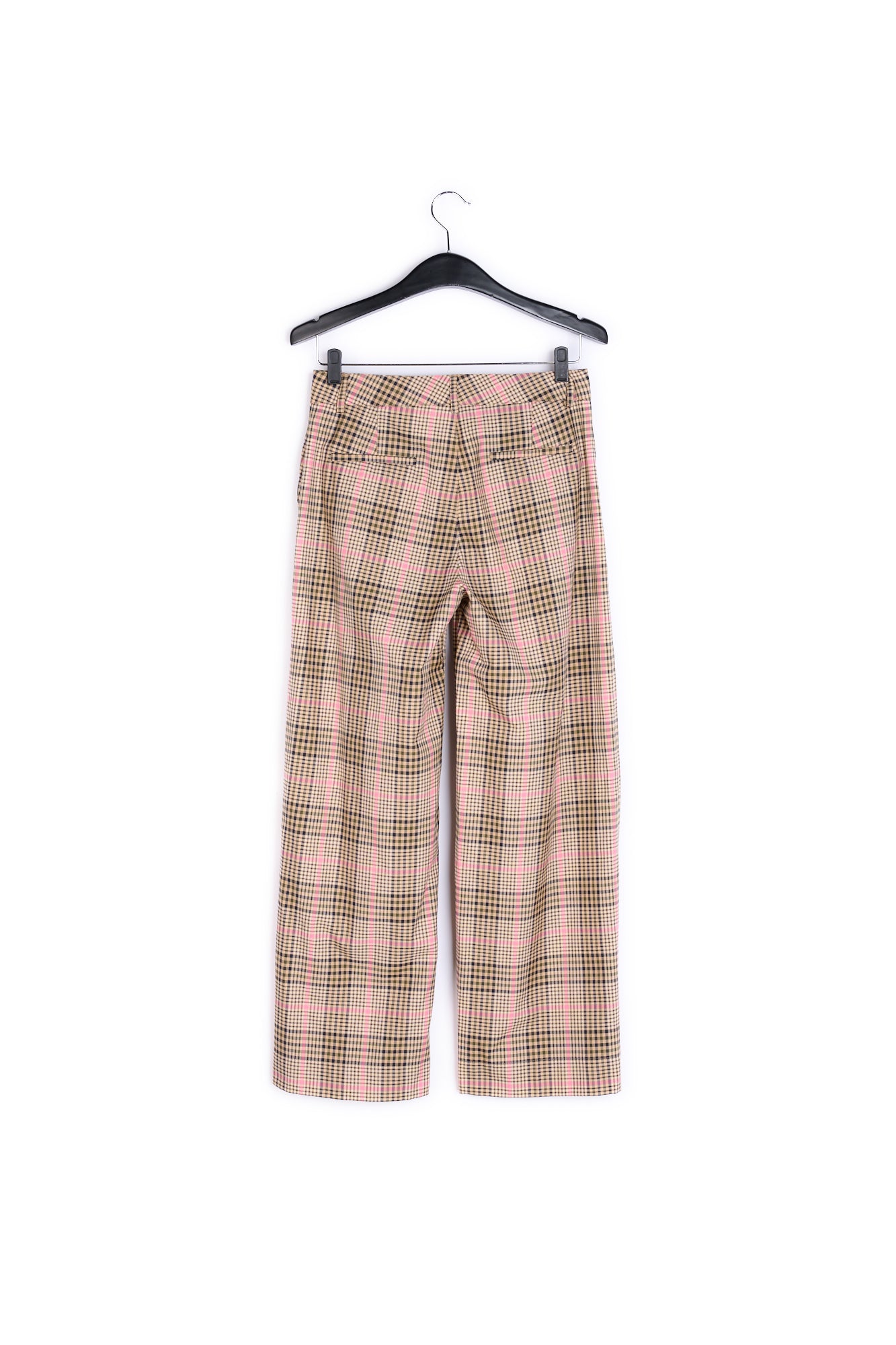 Beige and pink plaid trousers RE—SSENTIEL | Essentiel second hand