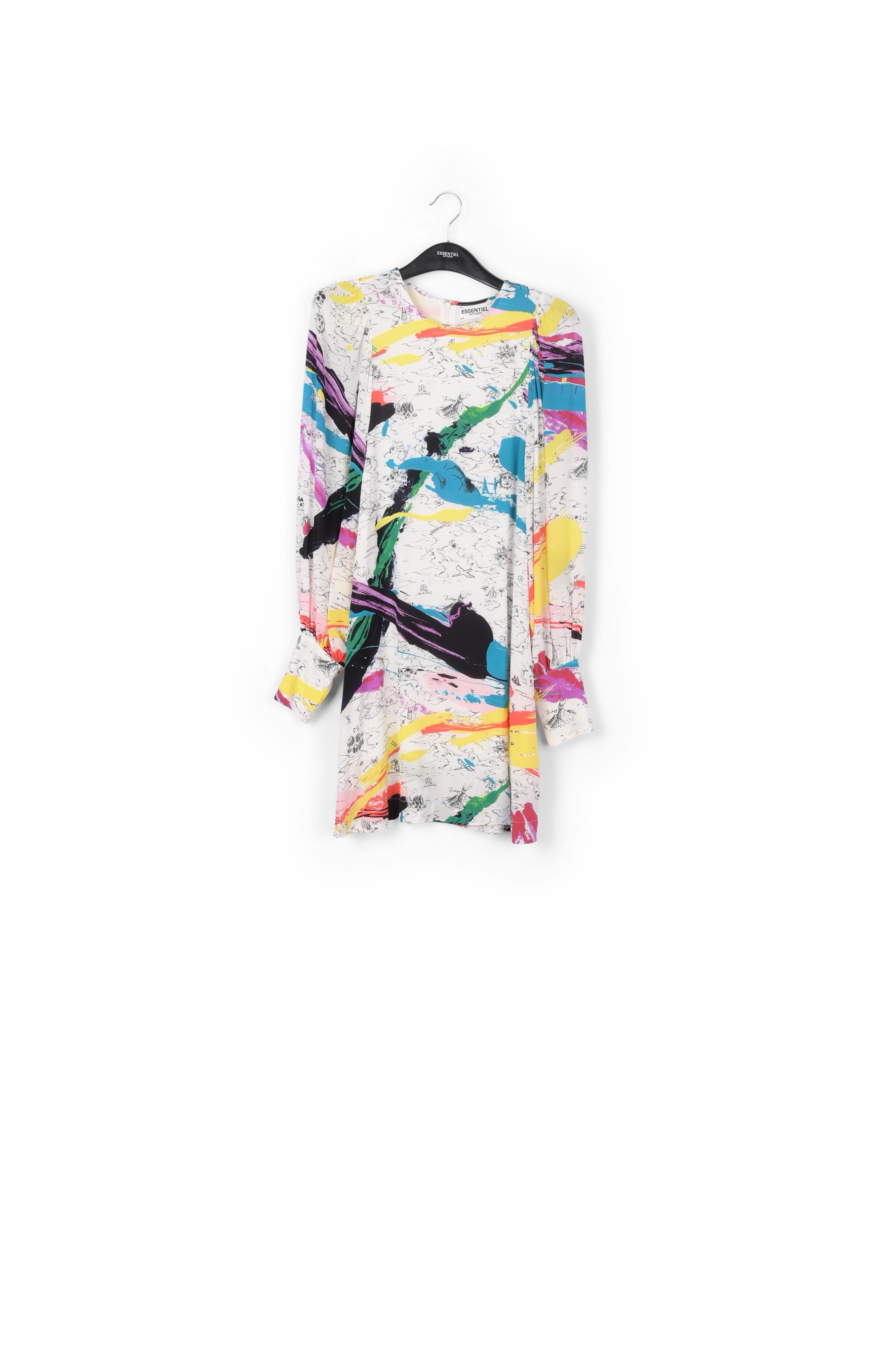 Mini robe blanc cassé à imprimé multicolore RE—SSENTIEL | Essentiel second hand
