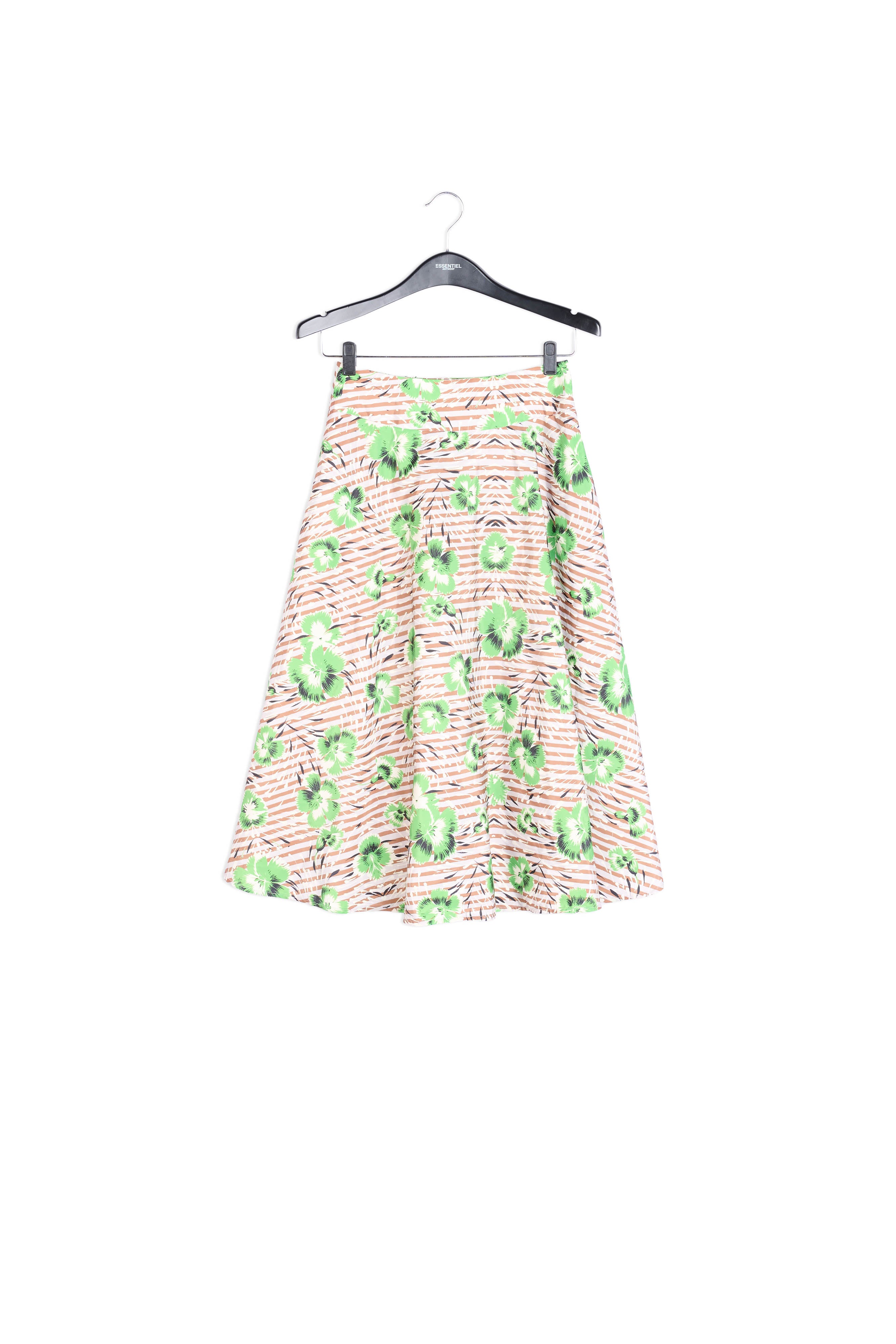 A-lijn rok met strepen en rode bloemen RE—SSENTIEL | Essentiel second hand