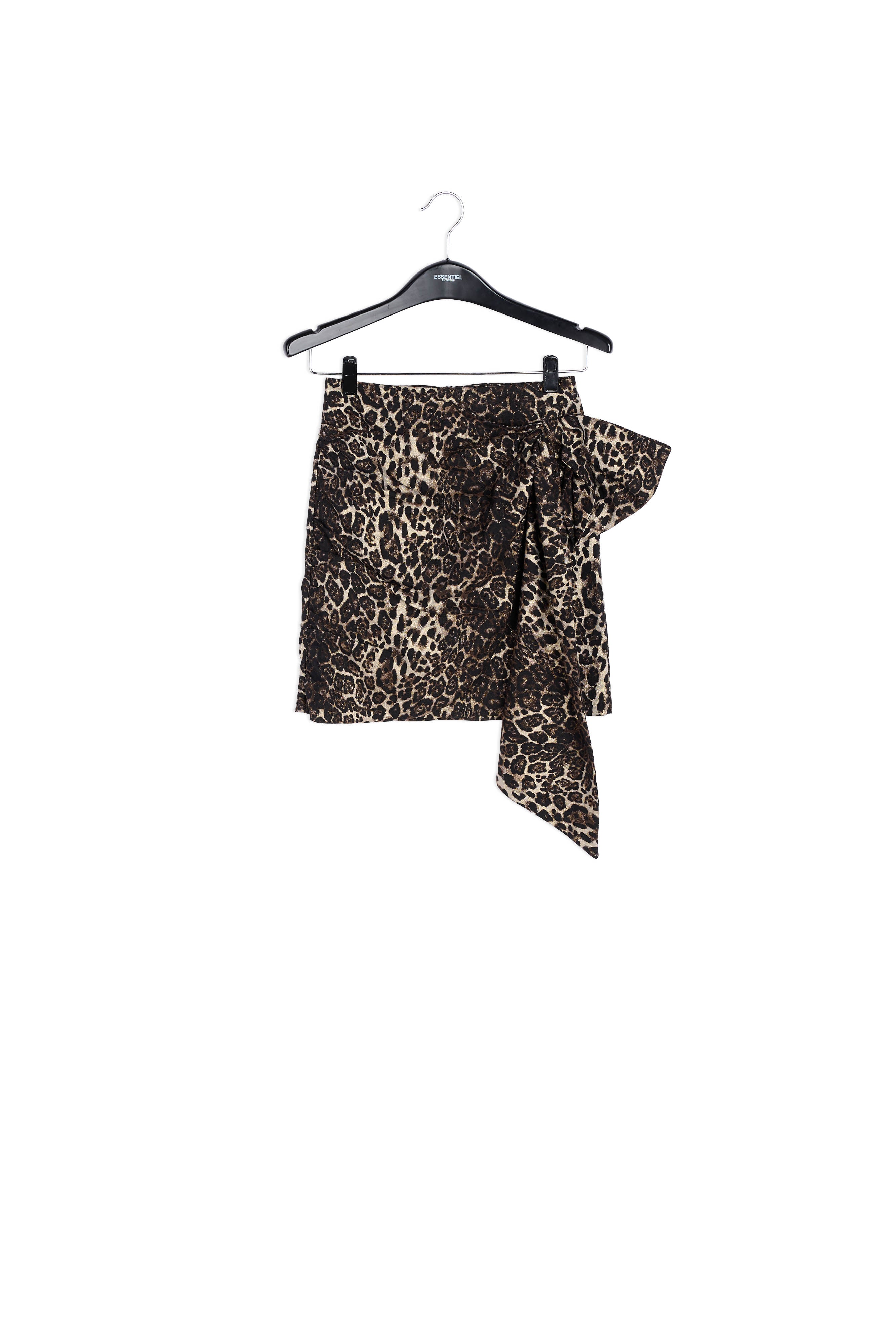 Asymmetrische minirok met luipaardprint RE—SSENTIEL | Essentiel second hand
