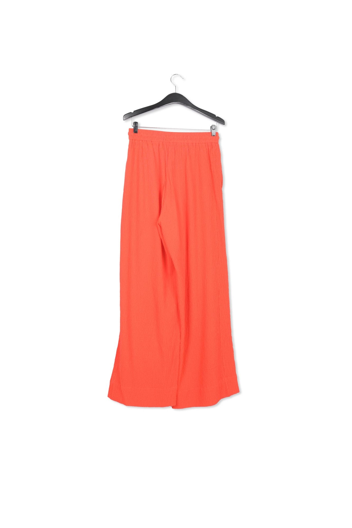 Red wide-leg seersucker pants RE—SSENTIEL | Essentiel second hand