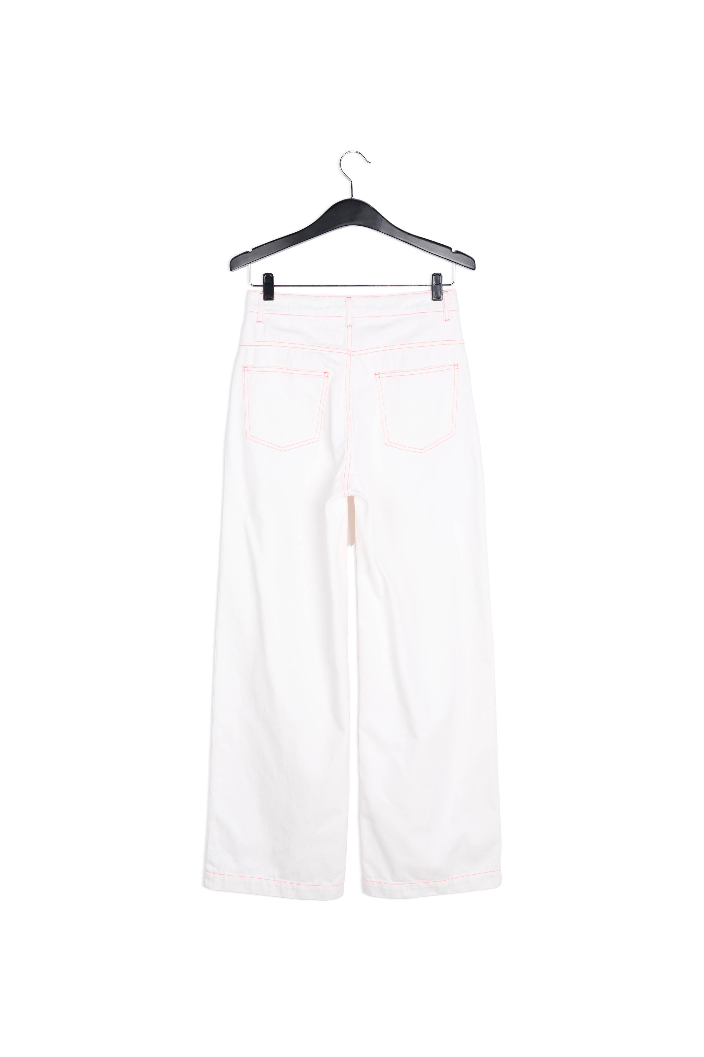 Off-white cotton high-rise wide-leg jeans RE—SSENTIEL | Essentiel second hand
