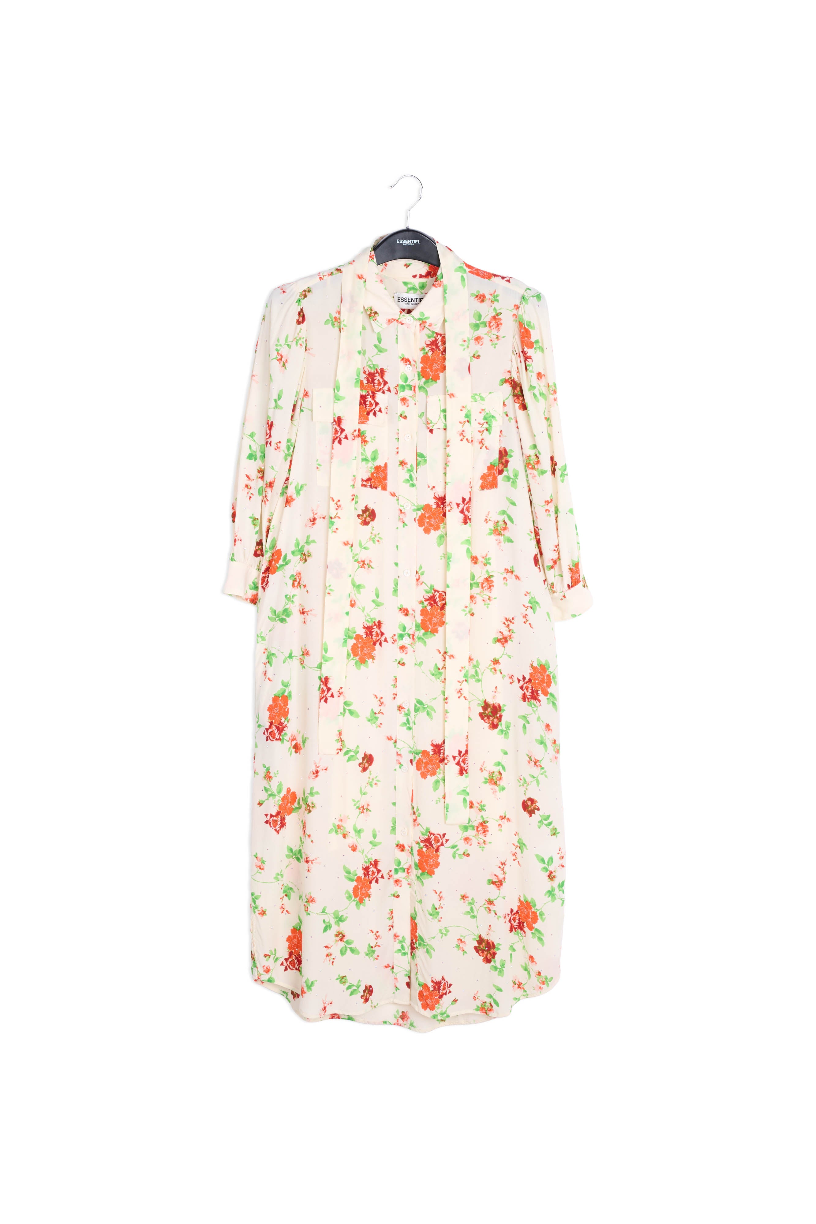 Off-white floral print shirt dress RE—SSENTIEL | Essentiel second hand