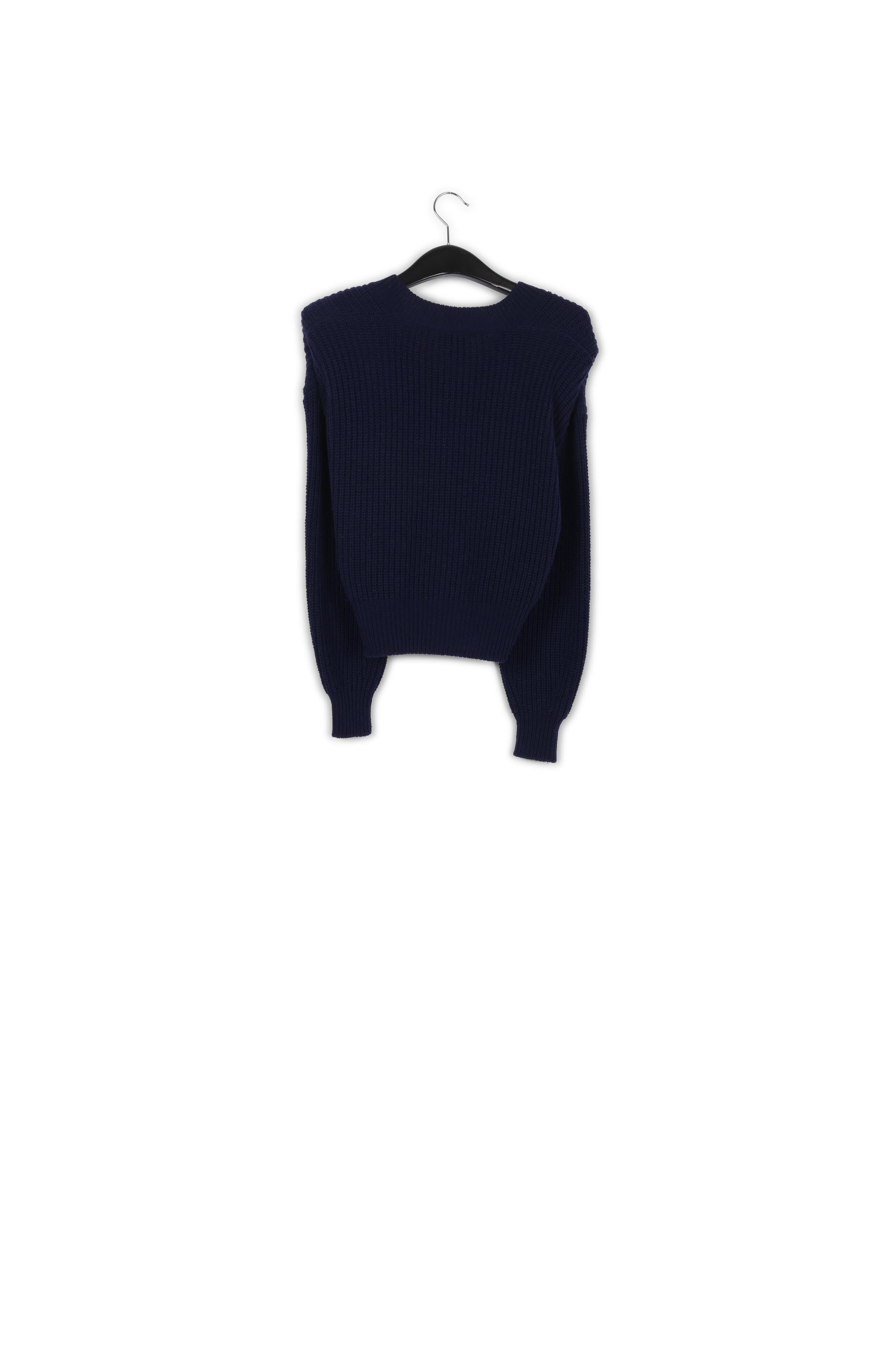 Pull bleu foncé à épaulettes RE—SSENTIEL | Essentiel second hand