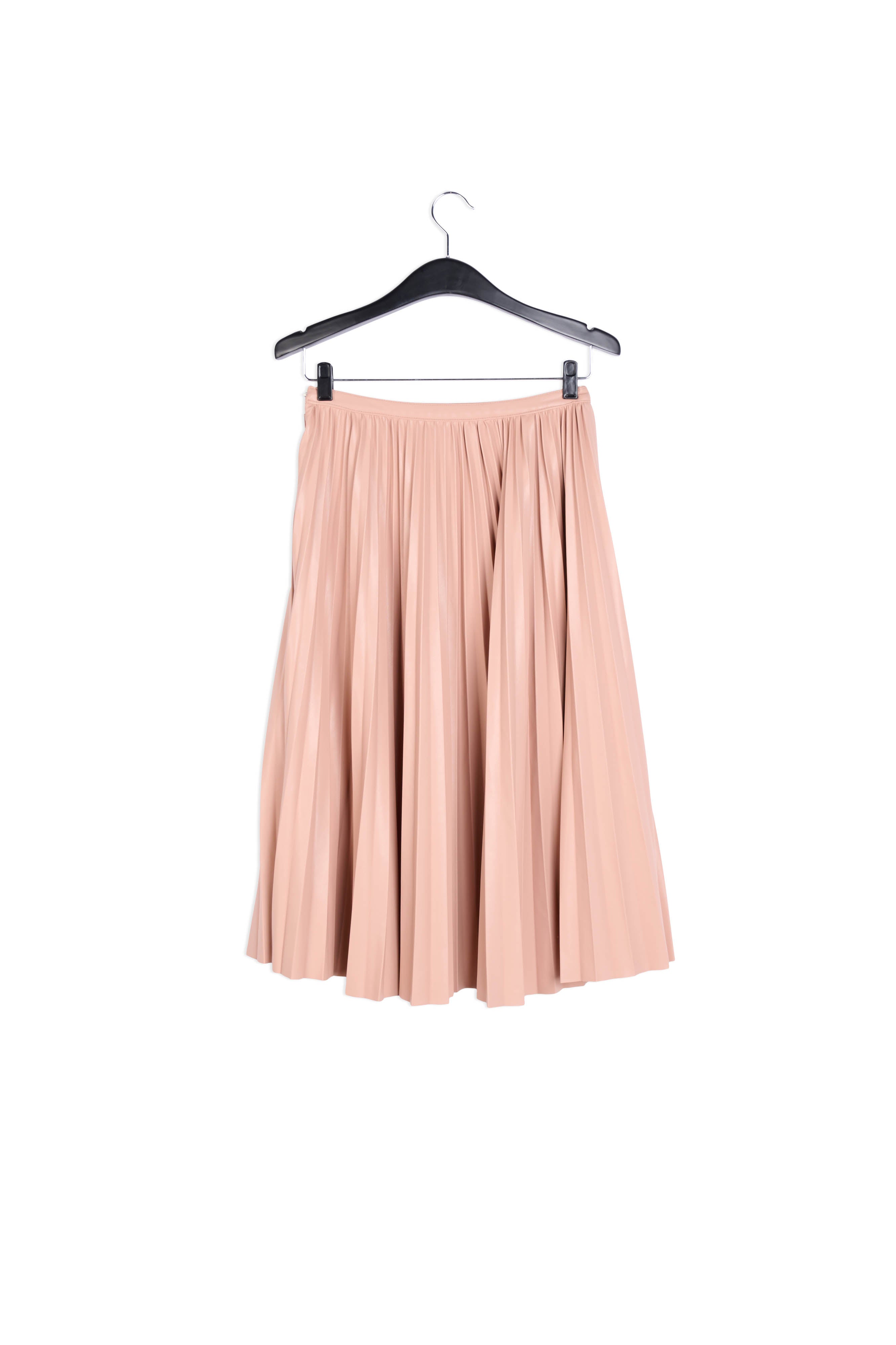 Pink faux leather plissé skirt RE—SSENTIEL | Essentiel second hand