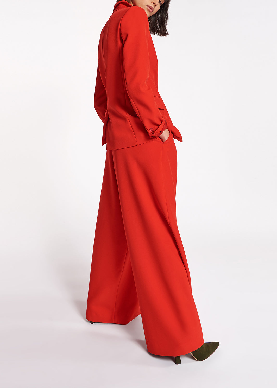 Red slim-fit blazer RE—SSENTIEL | Essentiel second hand