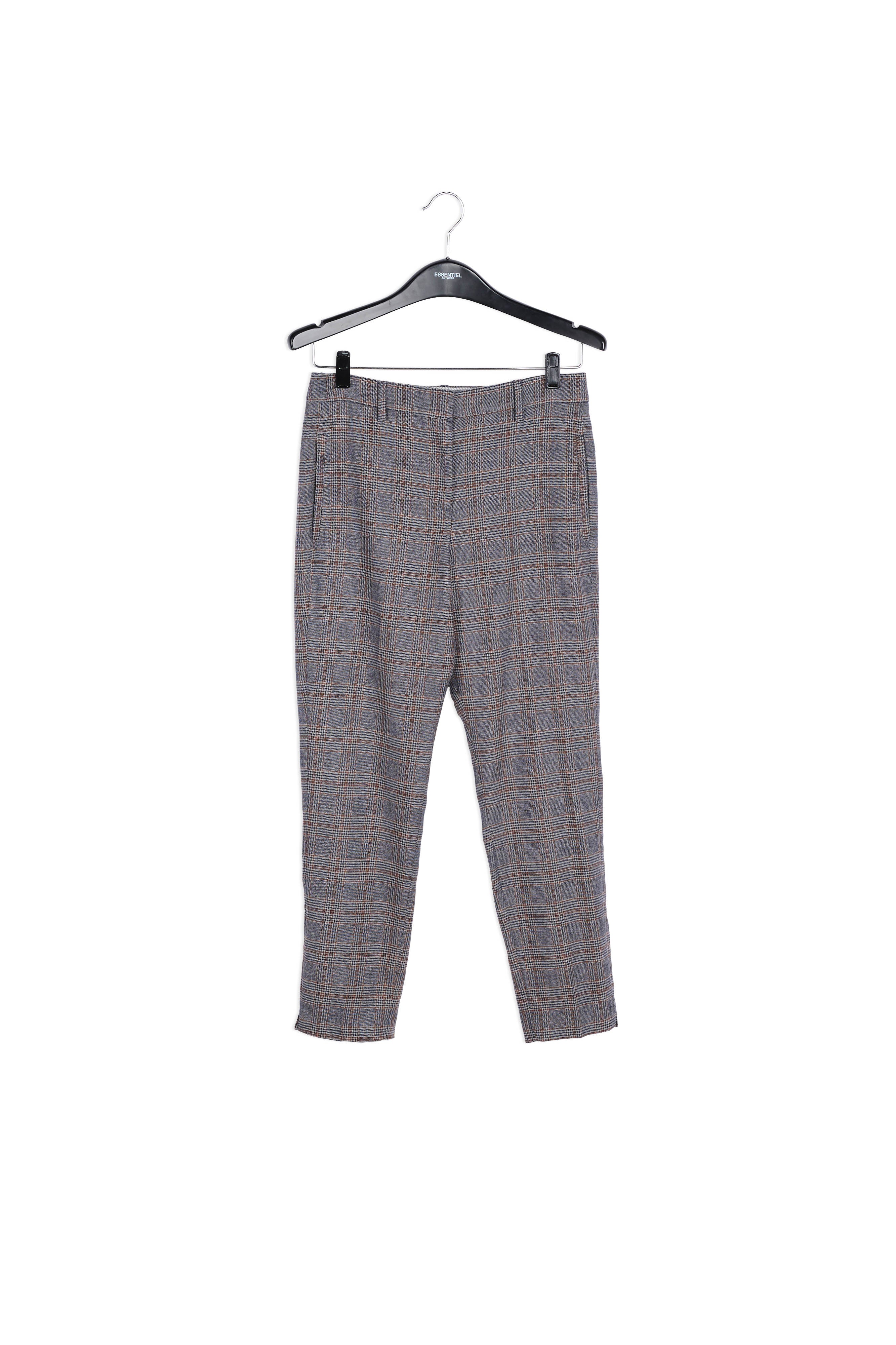 Pantalon gris foncé à carreaux RE—SSENTIEL | Essentiel second hand