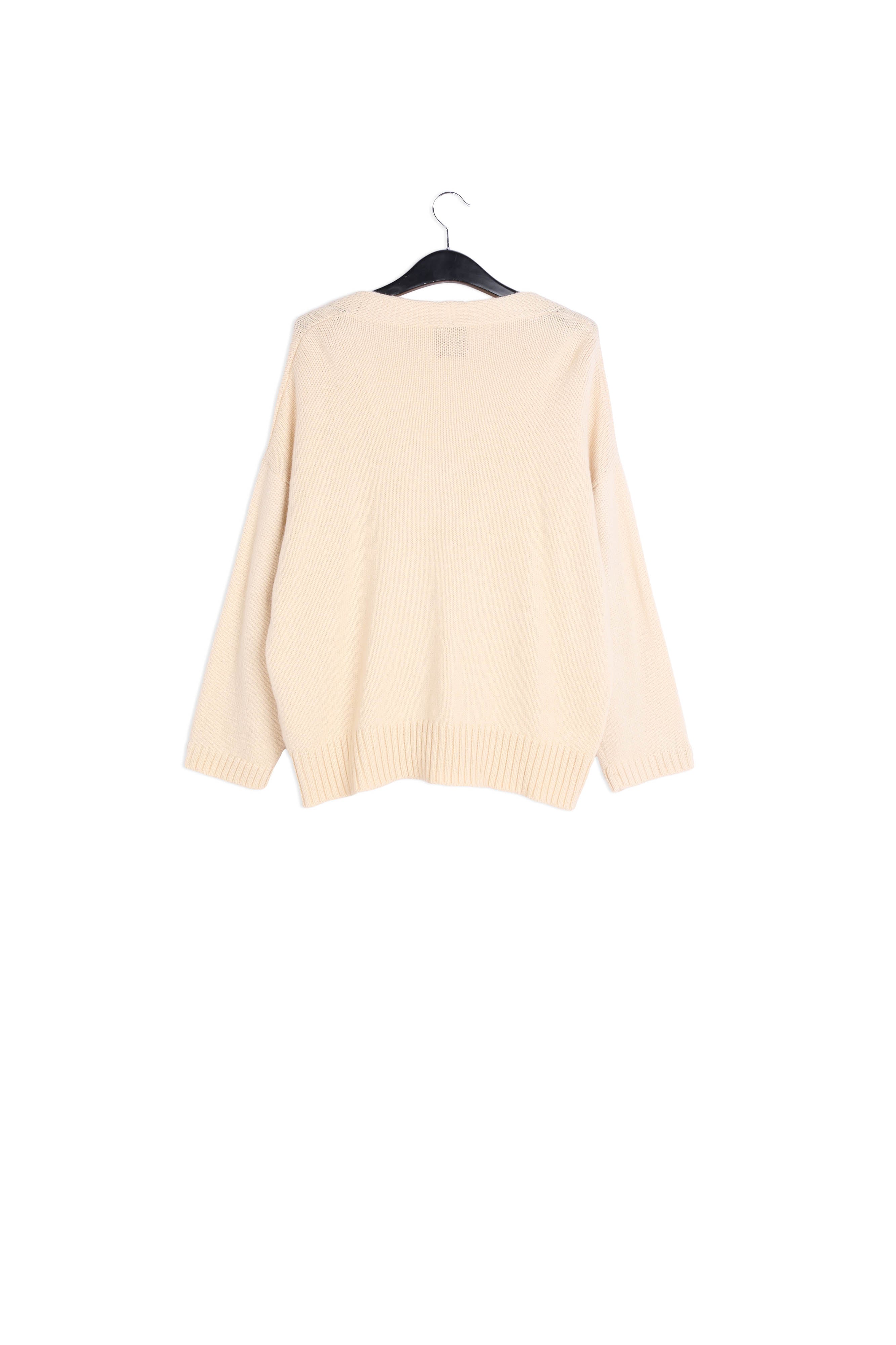 Off-white oversized cardigan with rhinestone buttons RE—SSENTIEL | Essentiel second hand