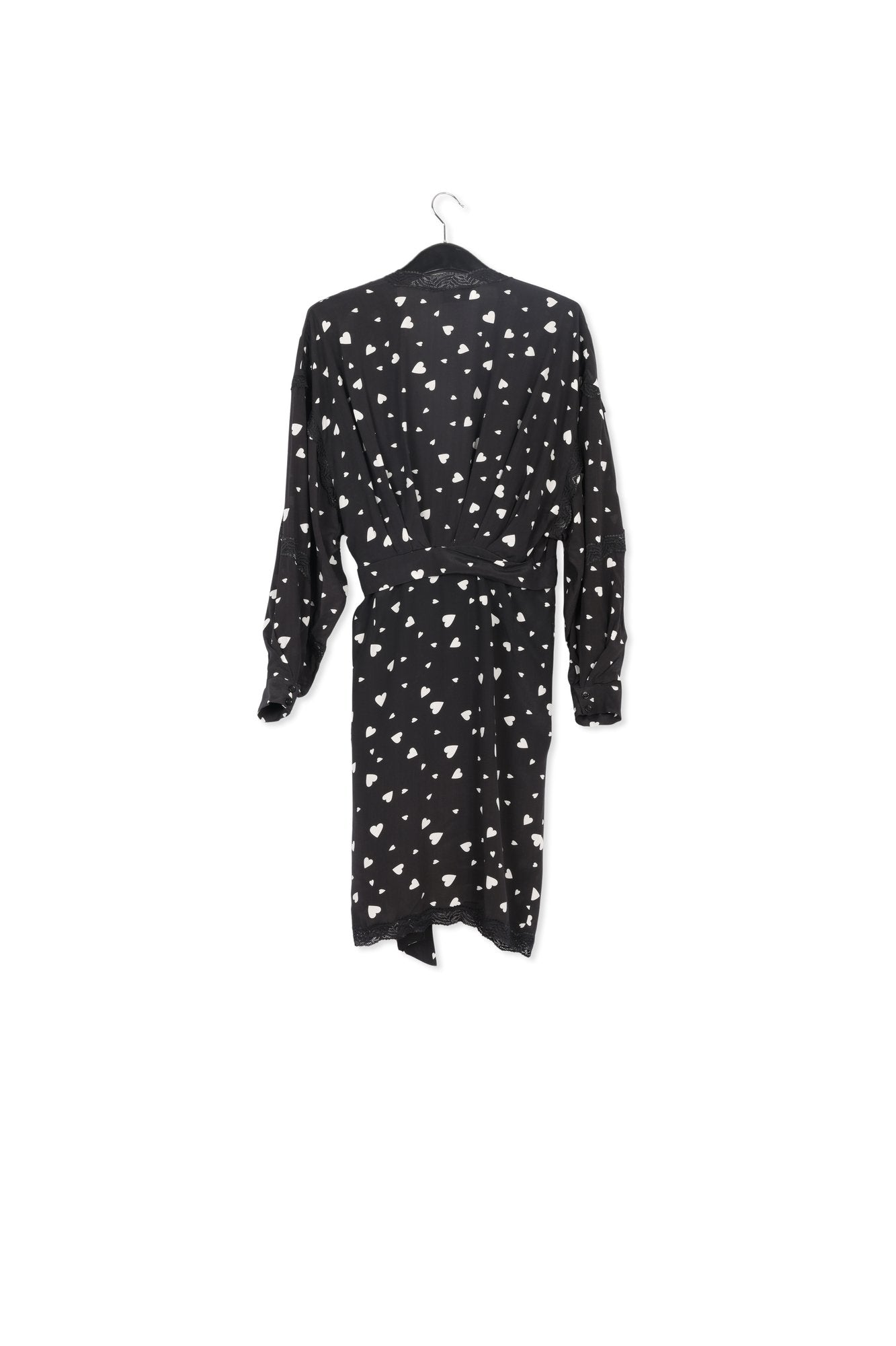 Mini robe cache-coeur noire à  coeurs RE—SSENTIEL | Essentiel second hand