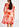 Orange viscose-silk palm leaf print mini dress Faume - seconde main