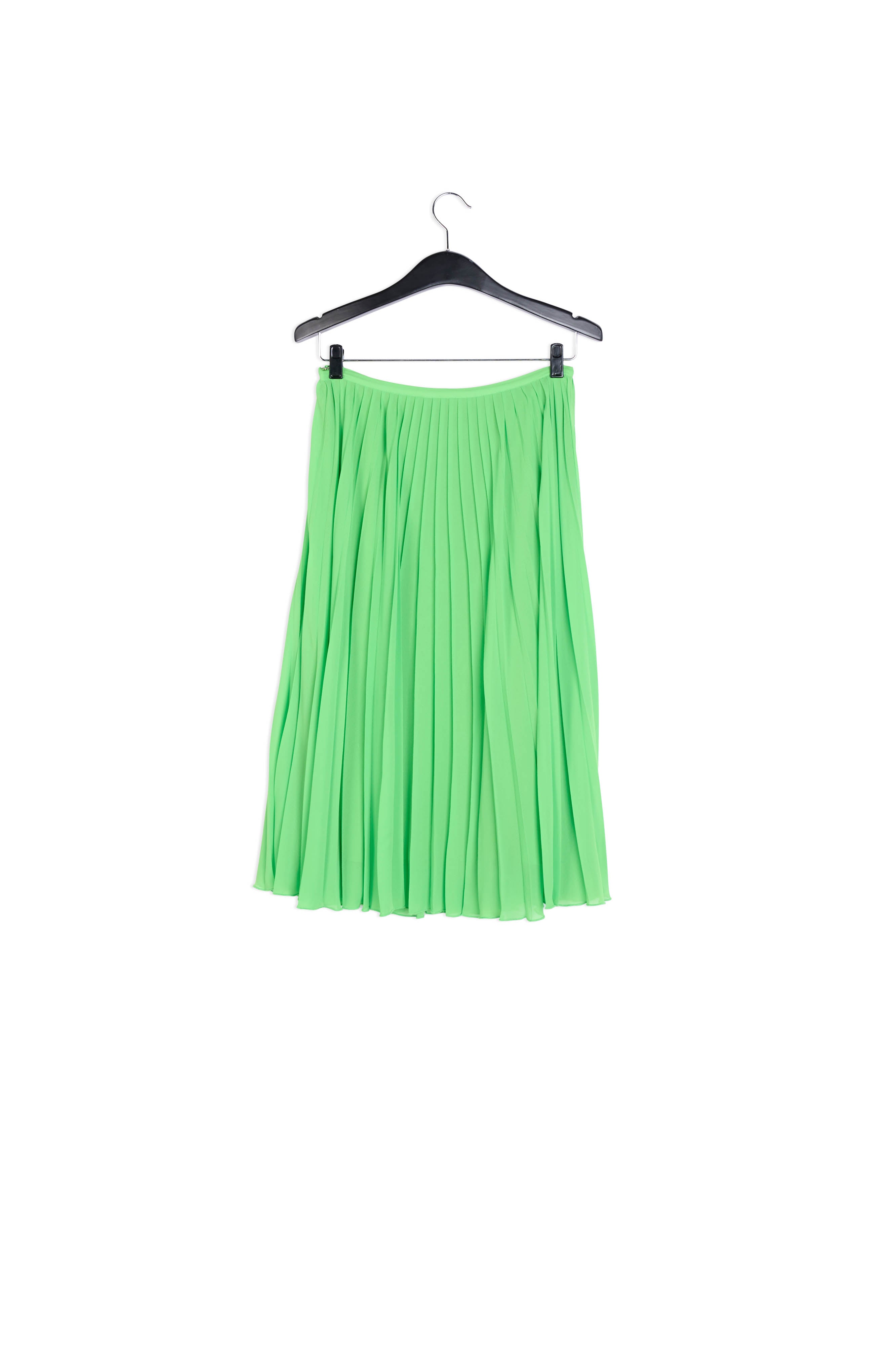 Bright green plissé midi skirt RE—SSENTIEL | Essentiel second hand